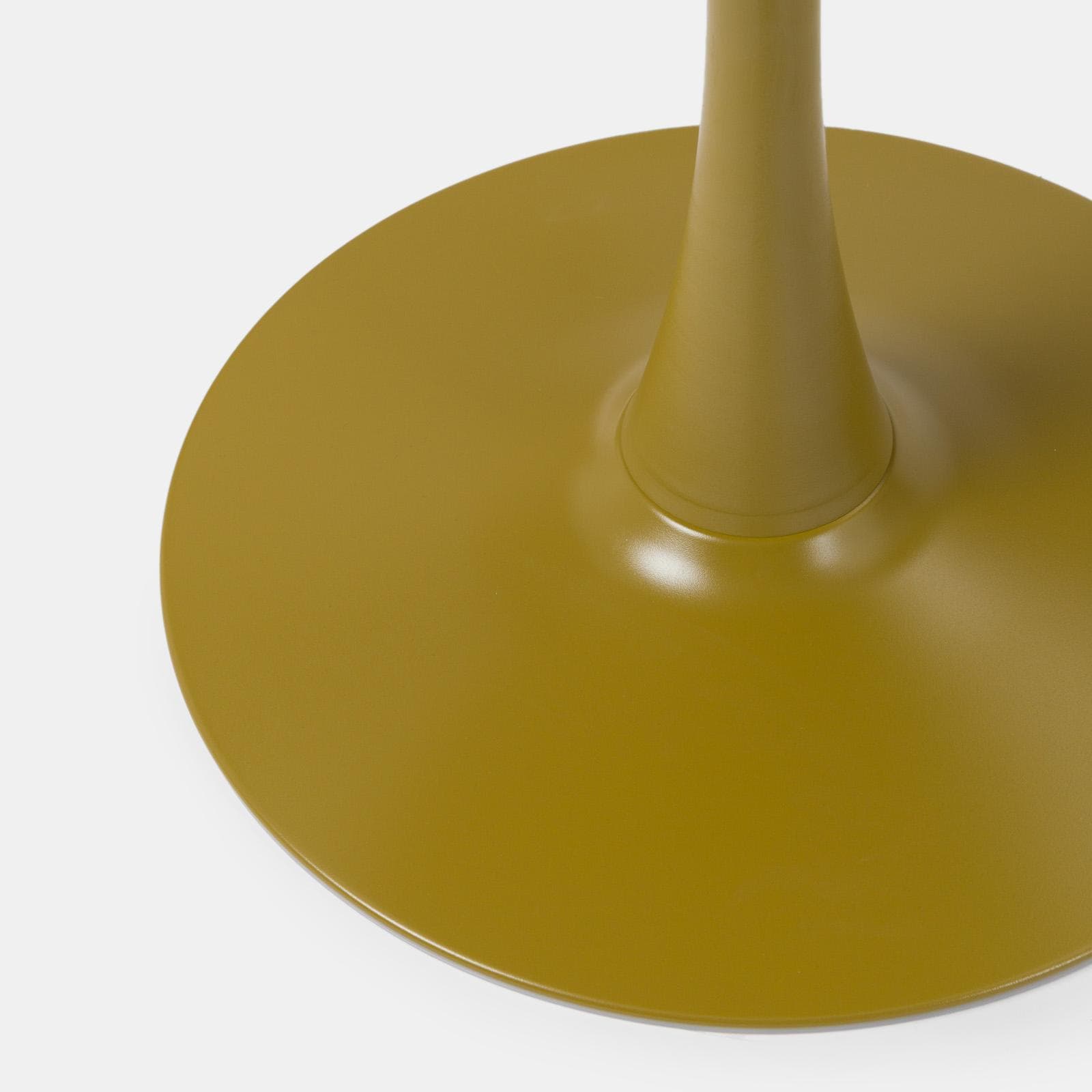 Tavolo da esterno rotondo 100 cm in metallo senape - Tulipano