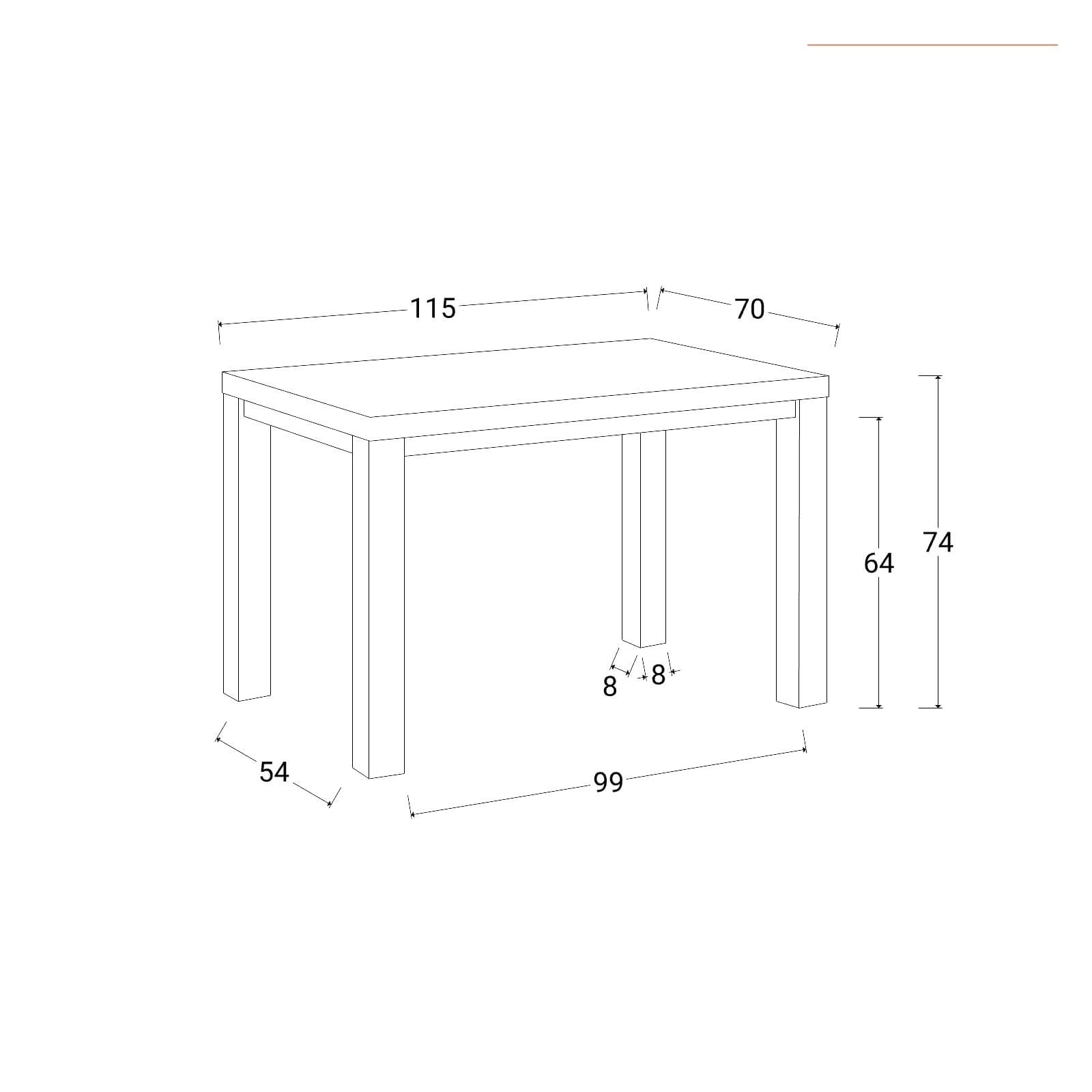 Tavolo da pranzo 115x70 cm bianco con top in legno di acacia – Paja