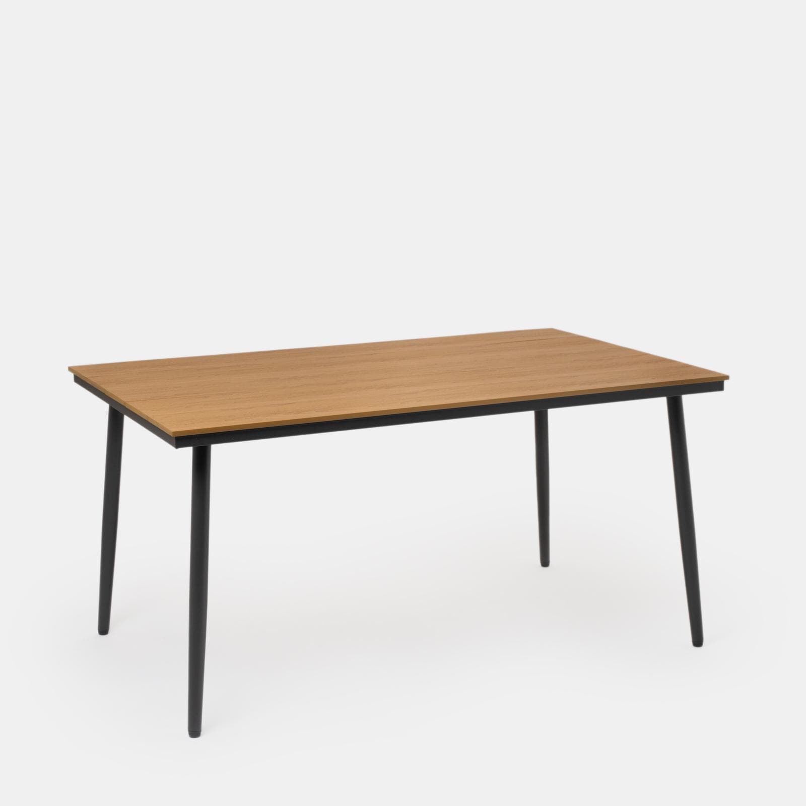 Tavolo da giardino 150x90 cm in acciaio antracite e top effetto legno - Zasyl