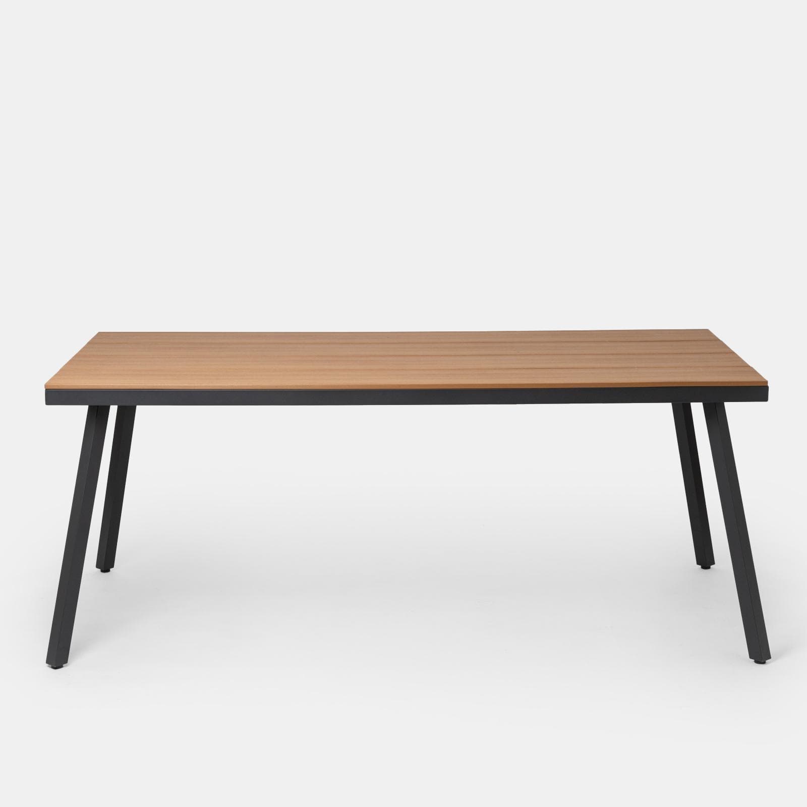 Tavolo da giardino 180x90 cm con top effetto legno e struttura in metallo antracite - Ibisco