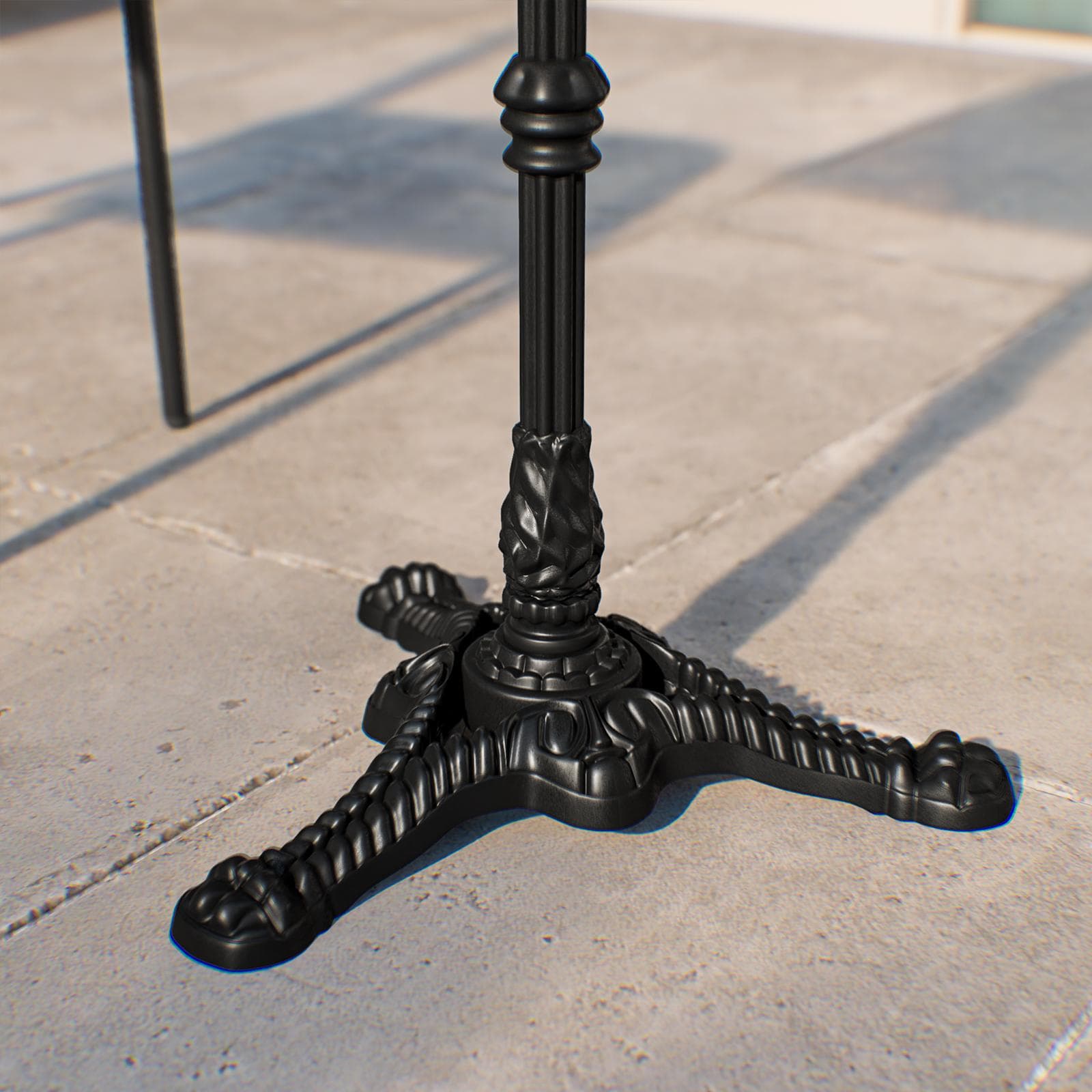 Tavolo da giardino 60x60 cm con top in marmo nero e struttura nera - Gordon