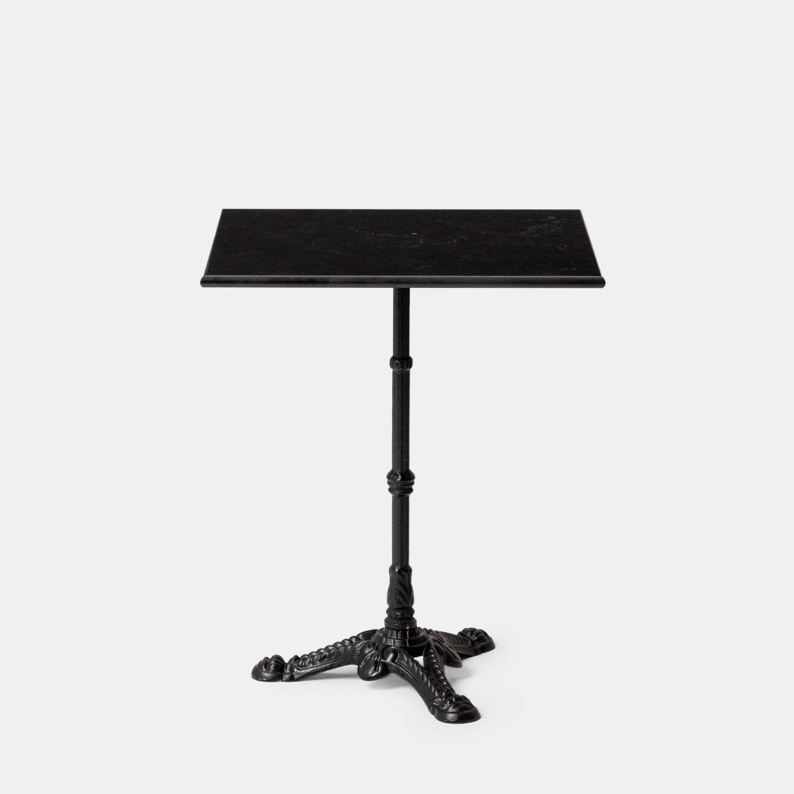 Tavolo da giardino 60x60 cm con top in marmo nero e struttura nera - Gordon