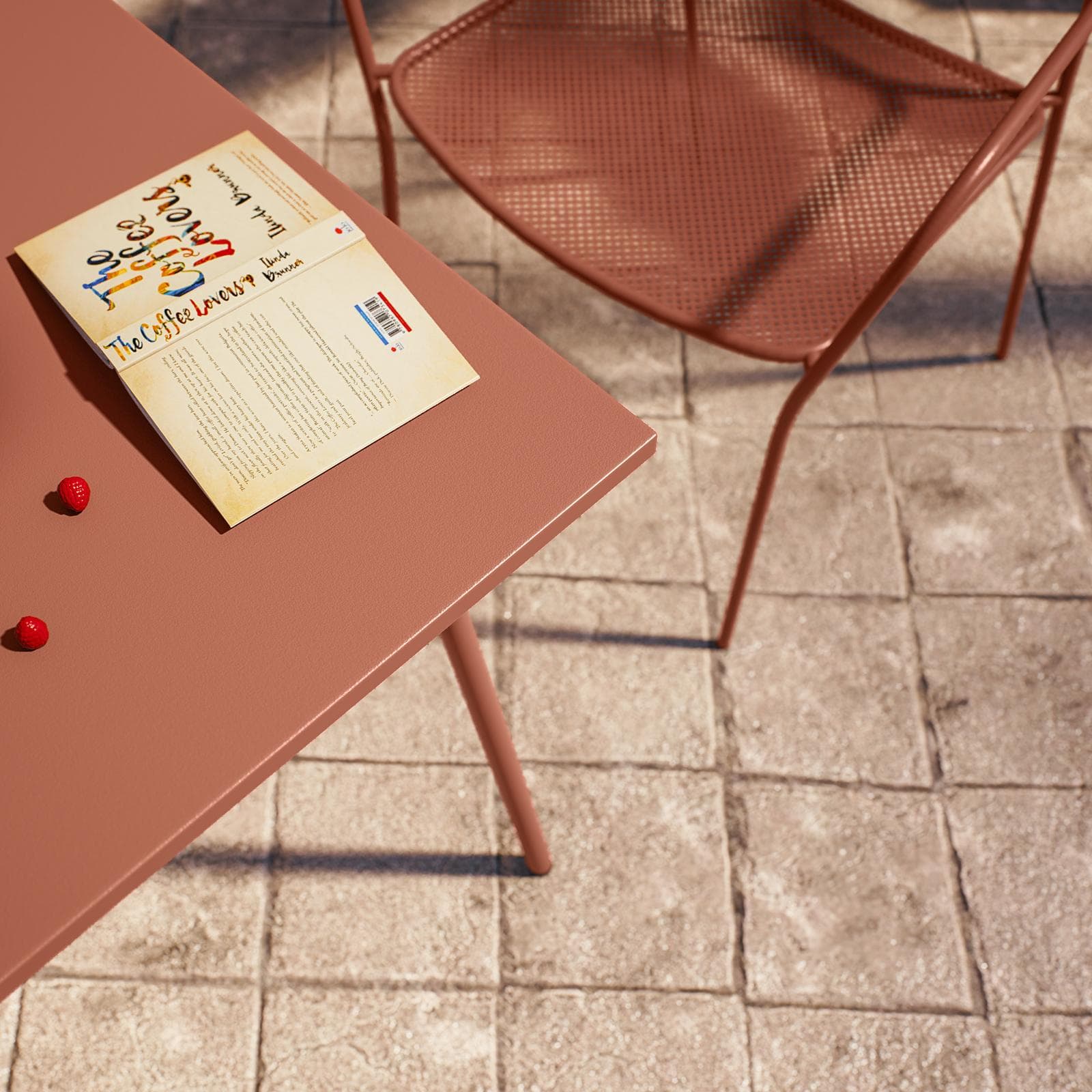 Tavolo da esterno 60x60 cm in acciaio terracotta - Faber