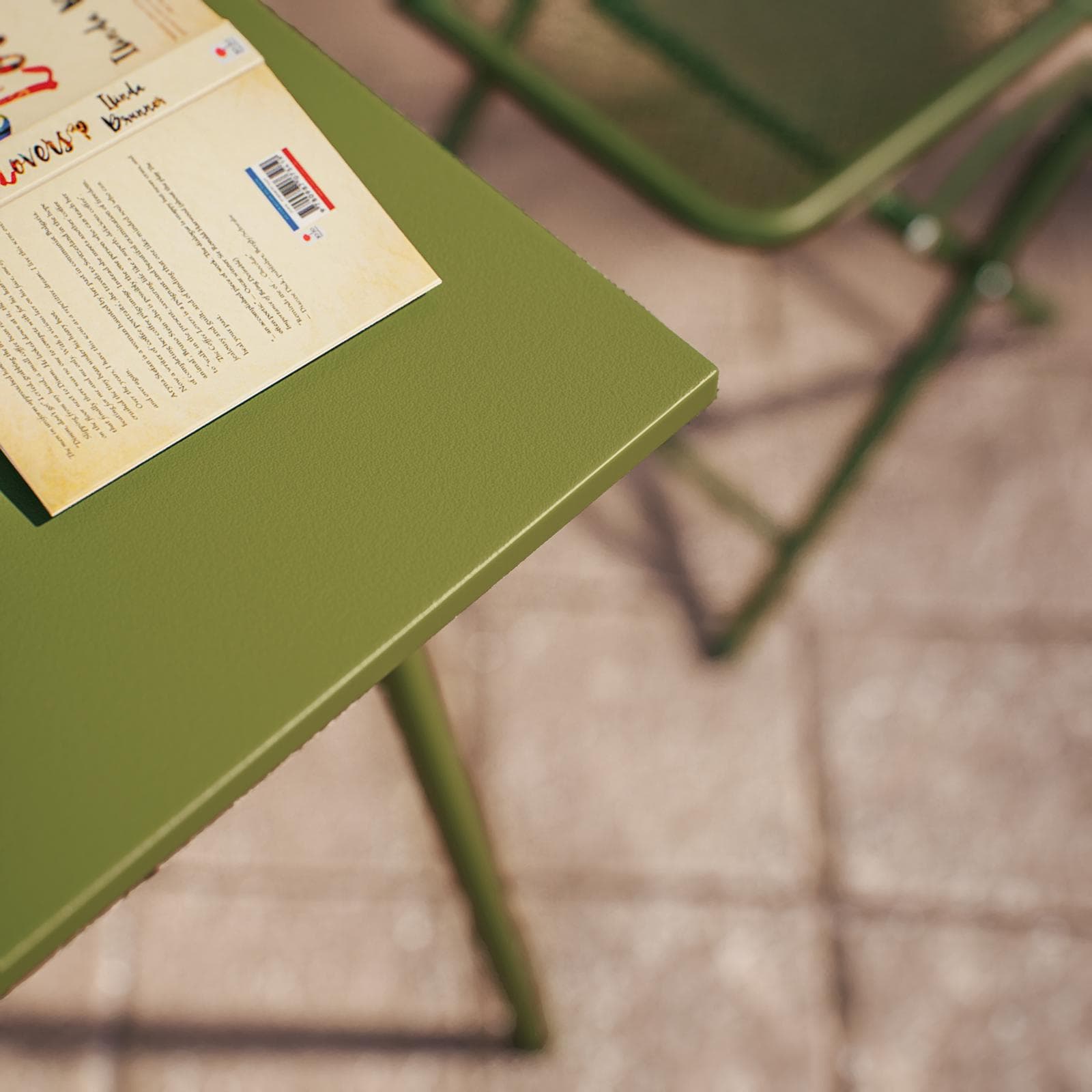 Tavolo da esterno 60x60 cm in acciaio verde oliva - Faber