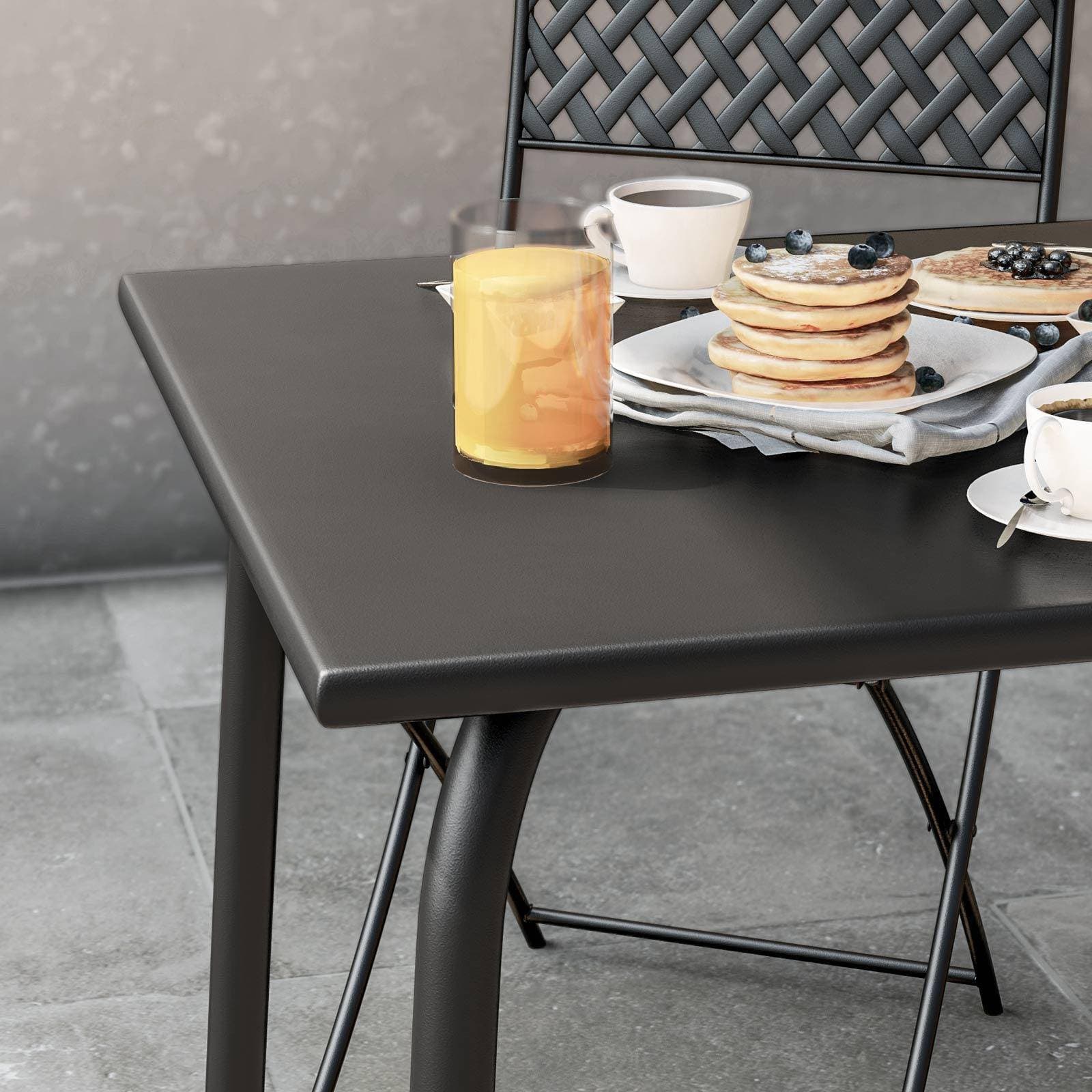 Tavolo da giardino 70x70 cm in metallo nero - Dama