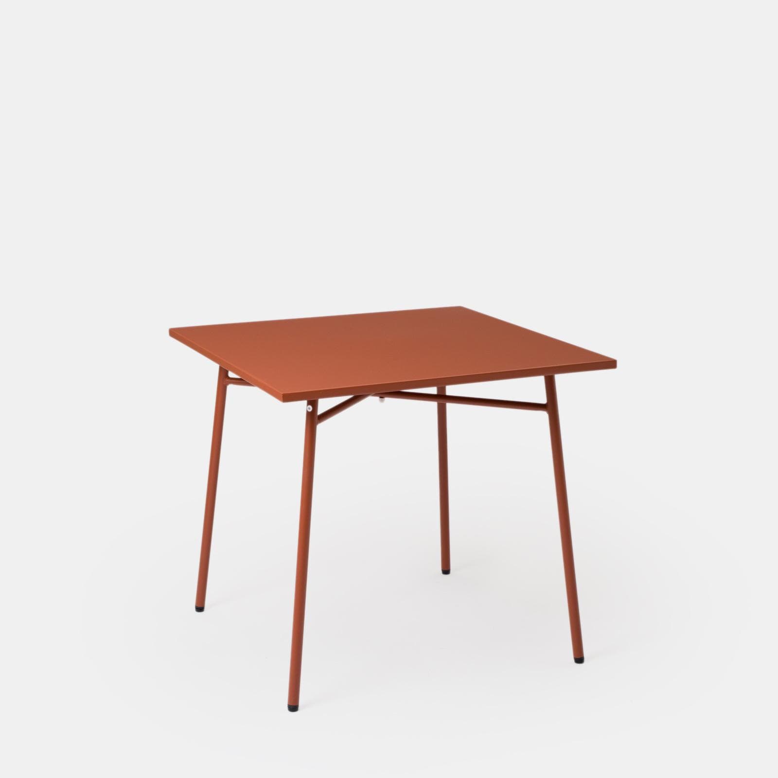 Tavolo da giardino 80x80 cm in acciaio terracotta - Faber