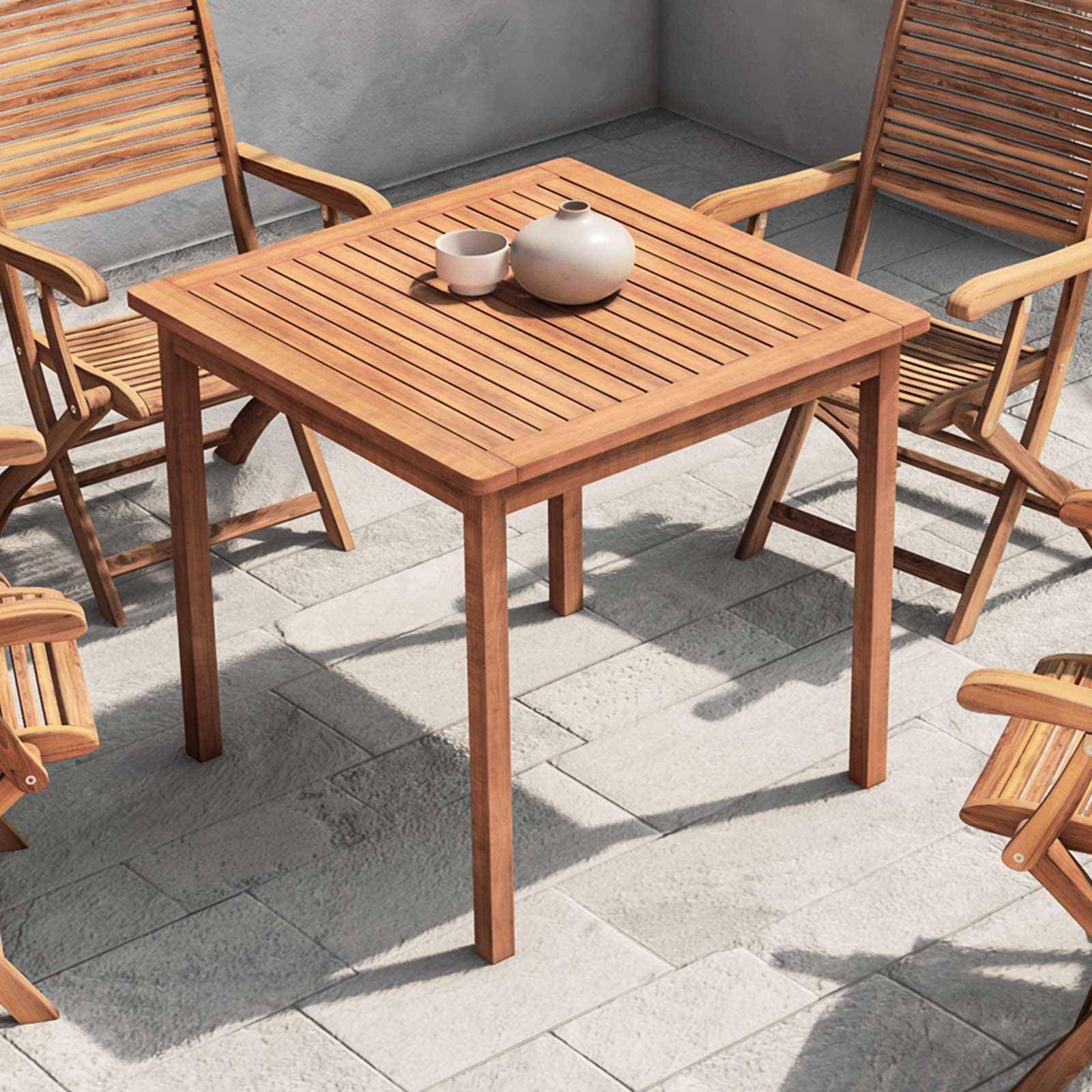 Tavolo da pranzo 80x80 cm in legno di acacia - Paja