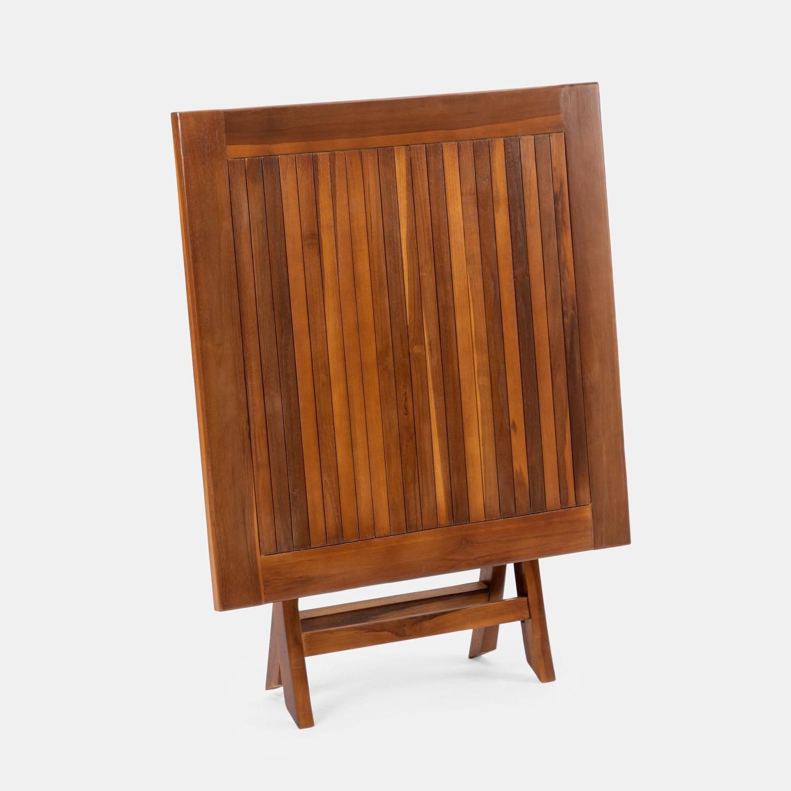 Tavolo da pranzo pieghevole 80x80 cm in legno teak - Louis