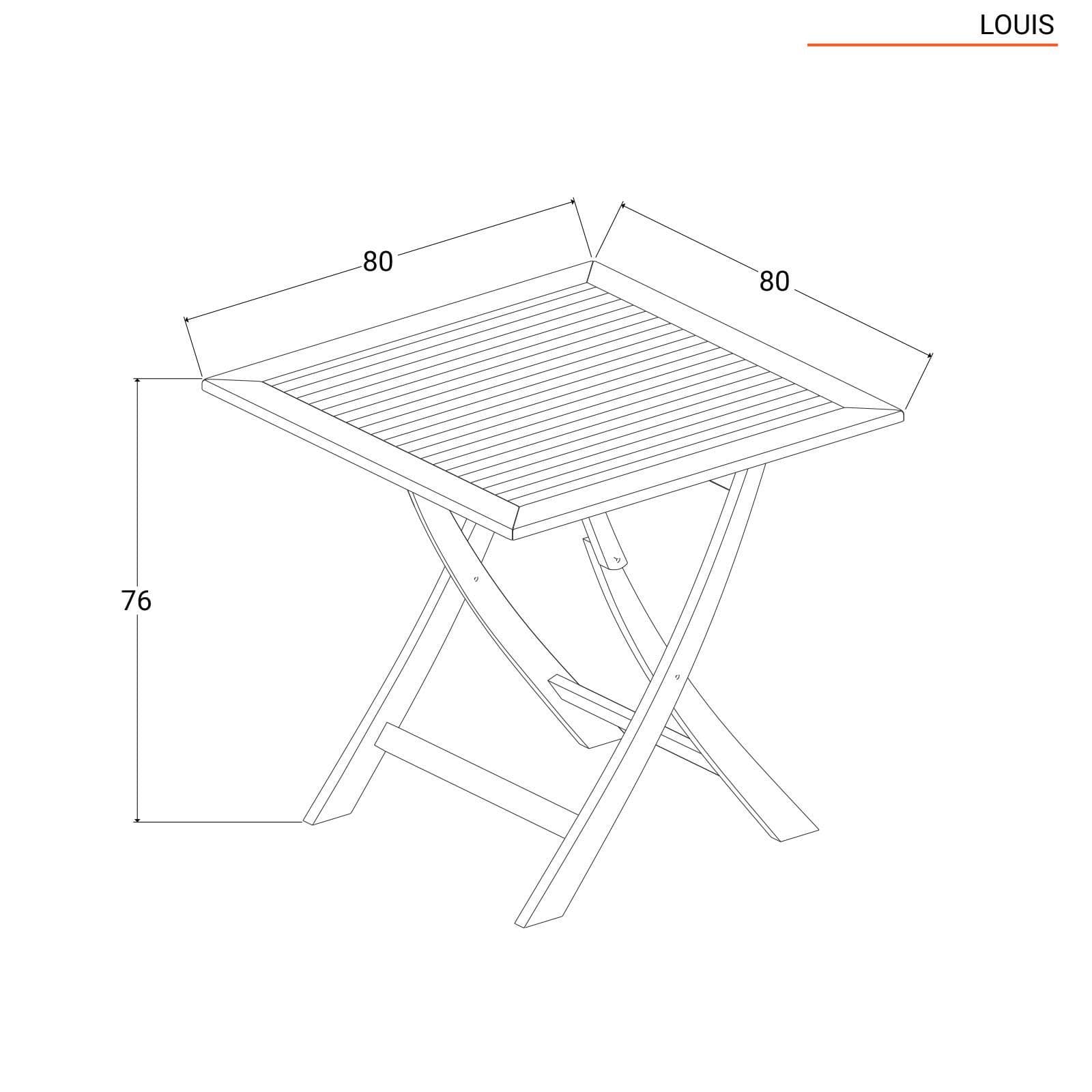 Tavolo da pranzo pieghevole 80x80 cm in legno teak - Louis