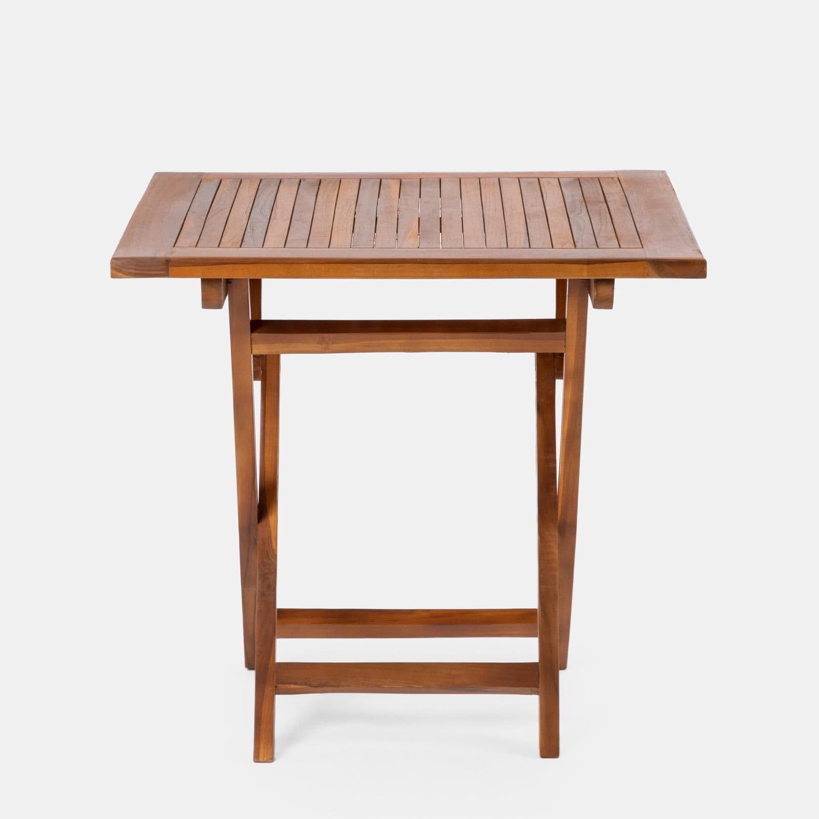 Tavolo da pranzo pieghevole 80x80 cm in legno teak - Louis