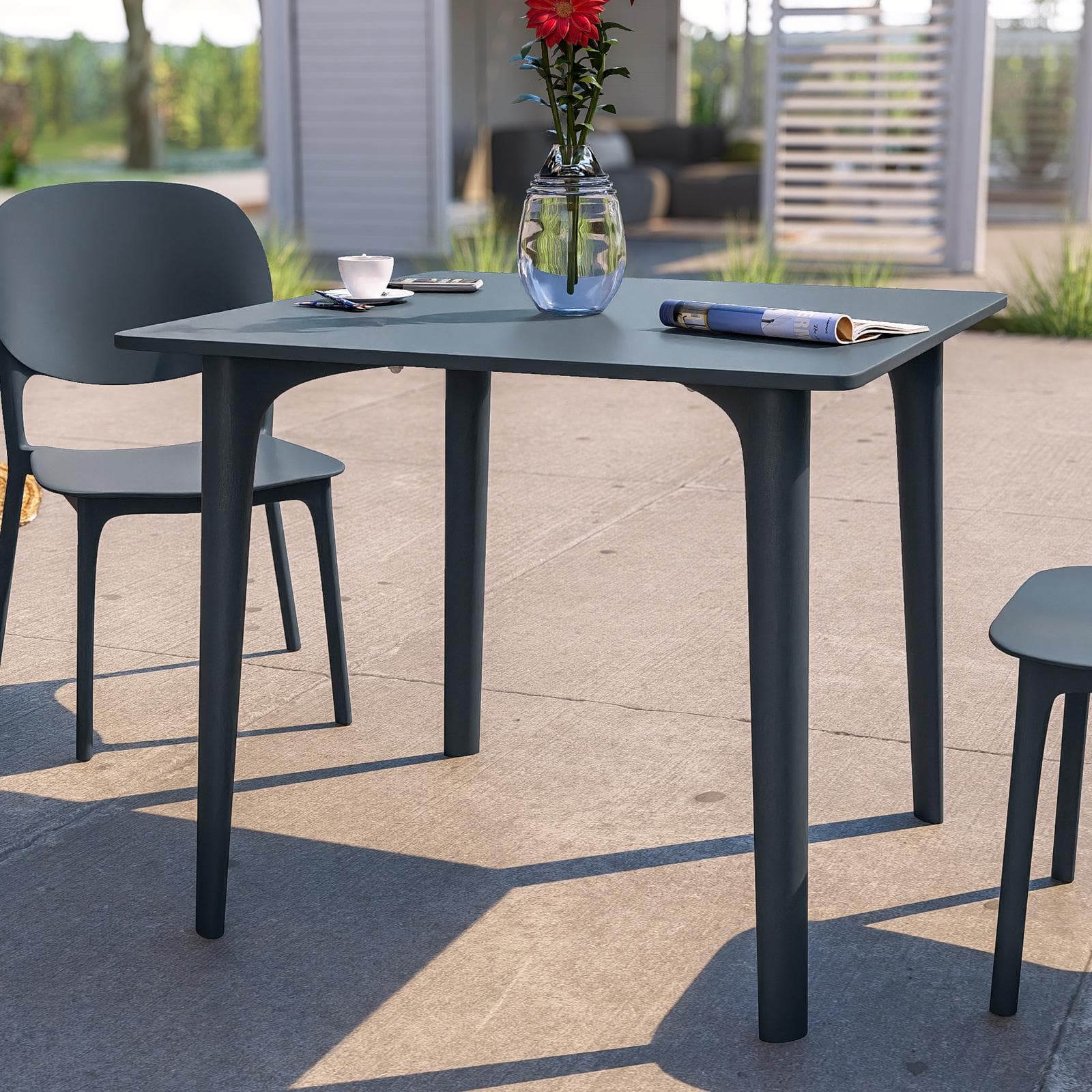 Tavolo da giardino 80x80 cm in polipropilene blu oceano - Qalis