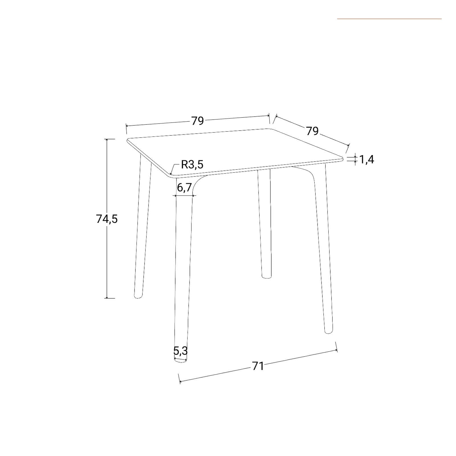 Tavolo da giardino 80x80 cm in polipropilene blu oceano - Qalis