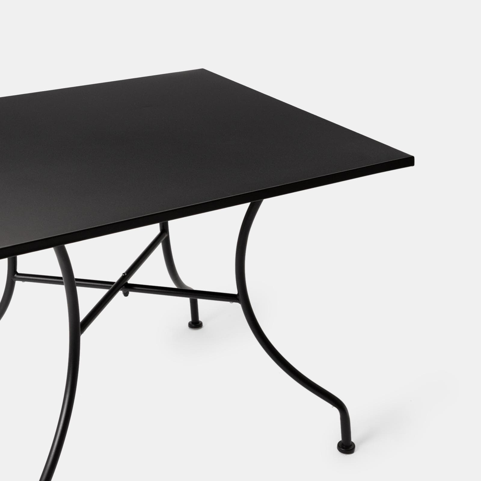 Tavolo da giardino 90x90 cm in metallo nero - Loren