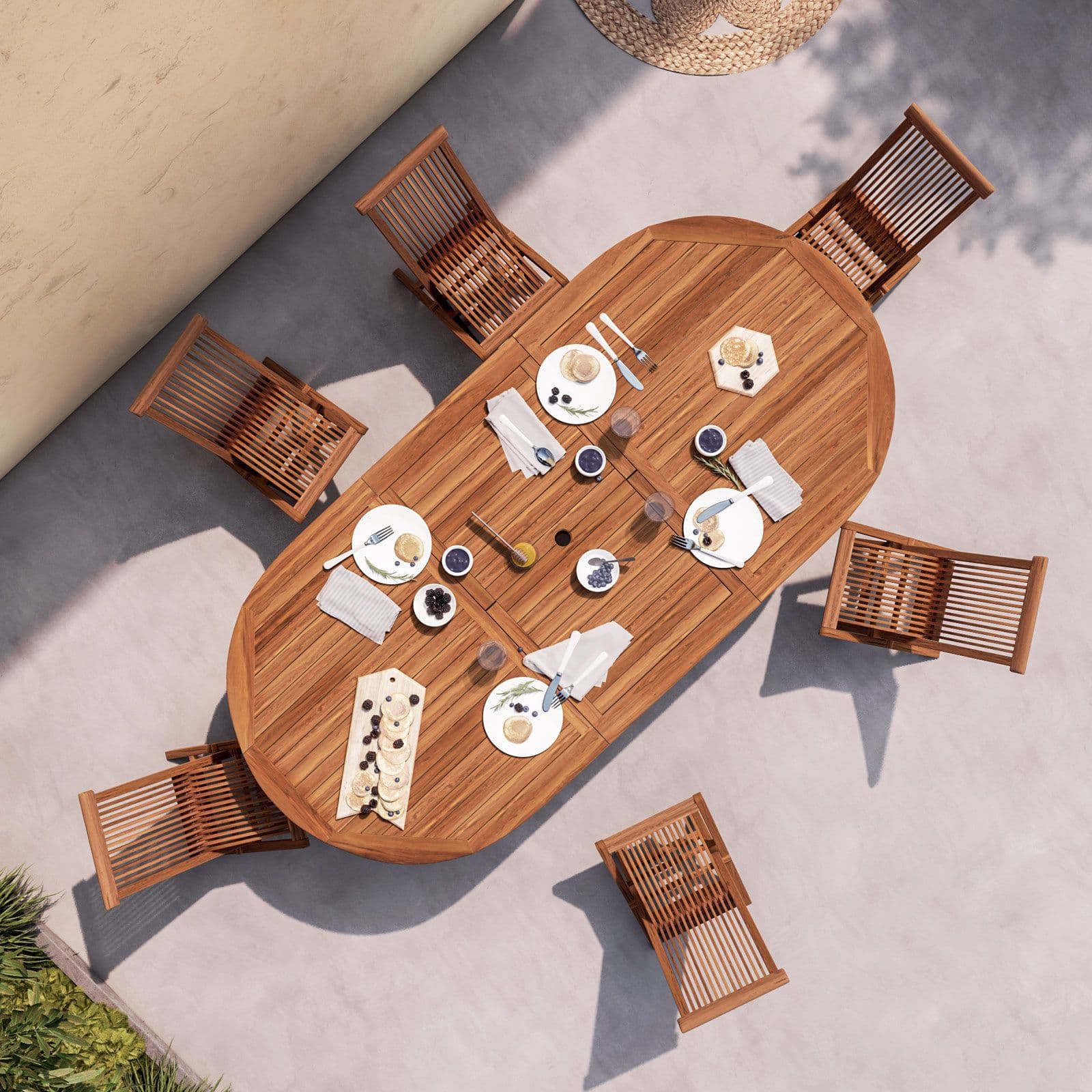 Tavolo da pranzo allungabile 180/240x120 cm in legno teak - Louis