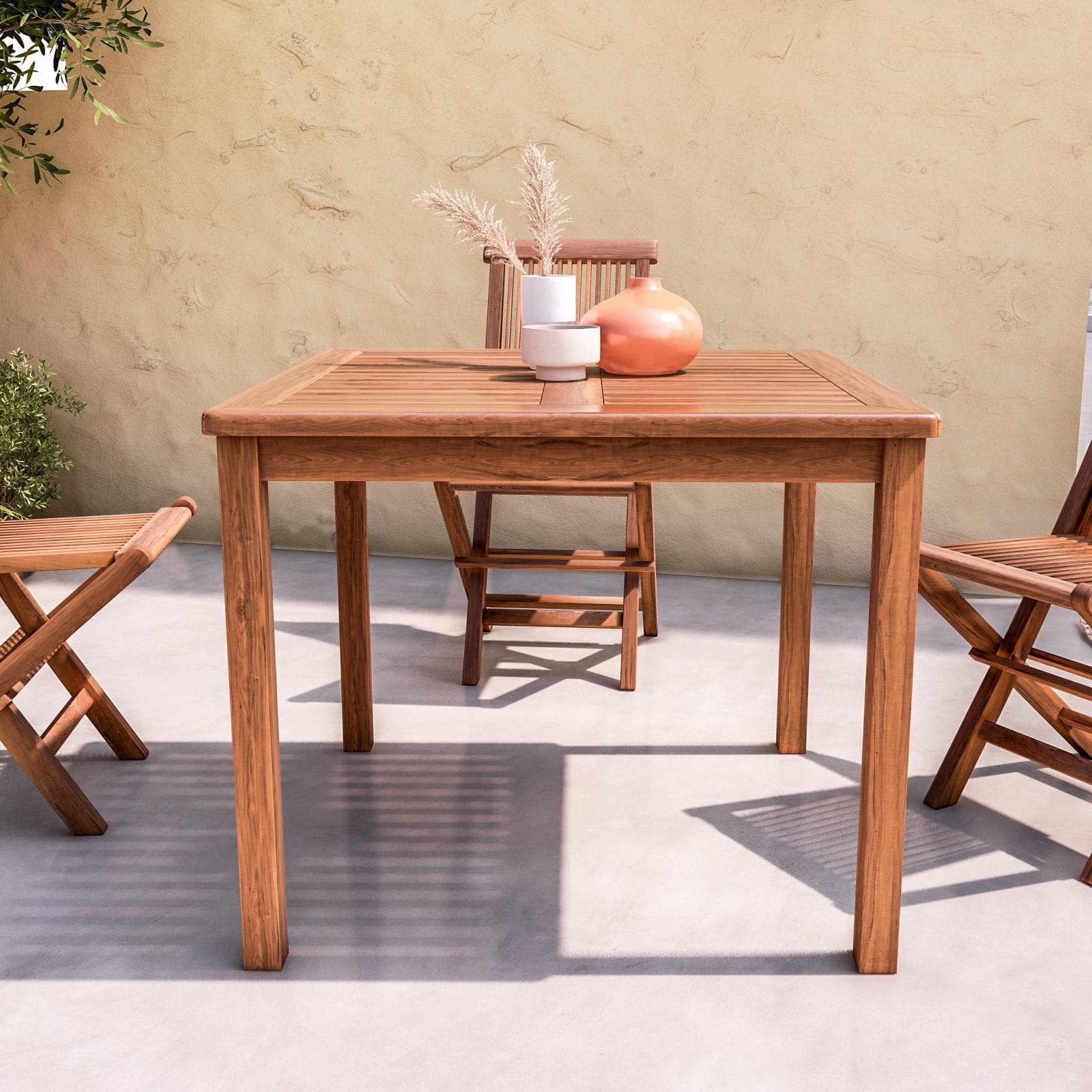Tavolo da pranzo 90x90 cm in legno teak - Louis