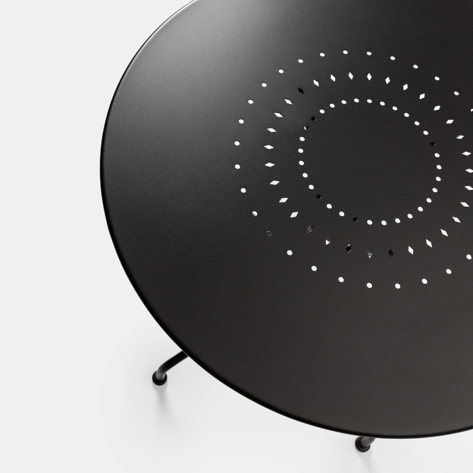 Tavolo da giardino rotondo 70 cm in metallo nero - Loren
