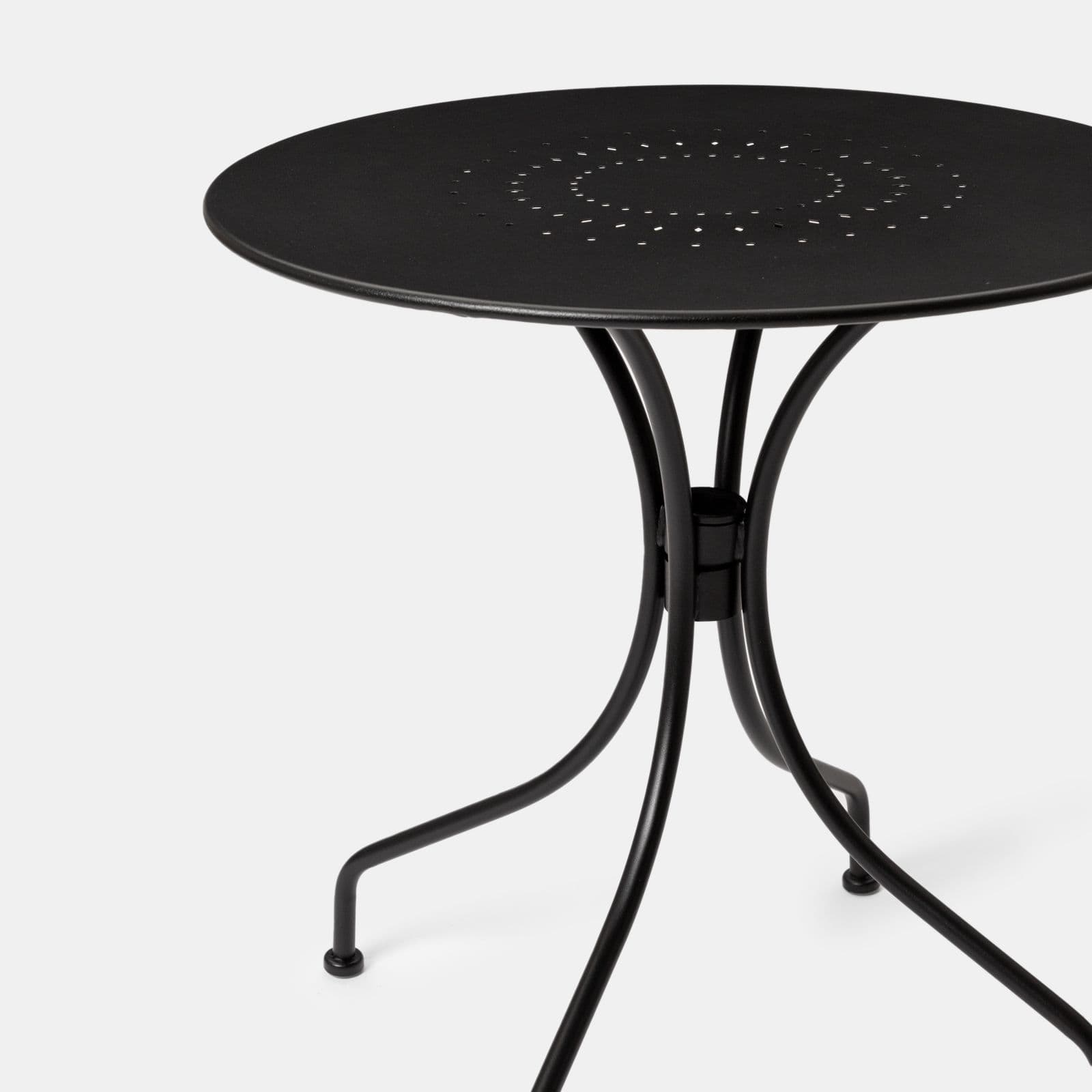 Tavolo da giardino rotondo 70 cm in metallo nero - Loren