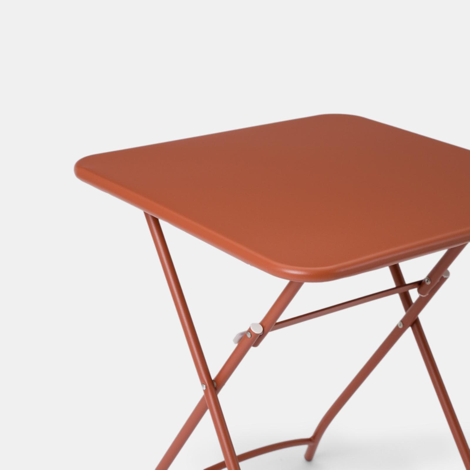 Tavolo da esterno pieghevole 60x60 cm in acciaio terracotta - Faber