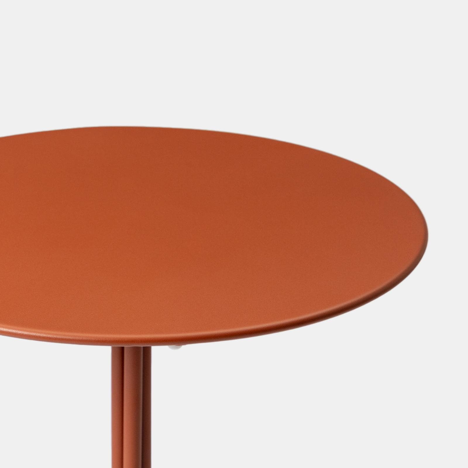 Tavolo da giardino rotondo 60 cm in acciaio terracotta - Spezia