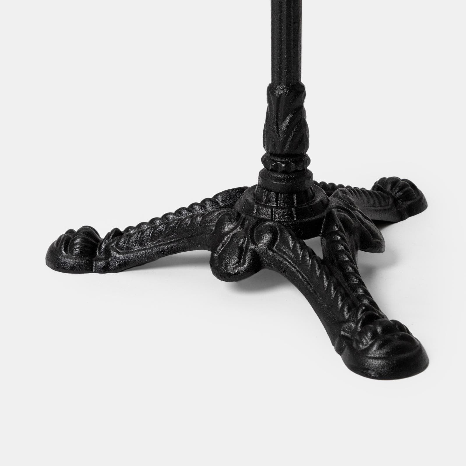 Tavolo da giardino rotondo 60 cm con top in marmo nero e struttura nera - Gordon
