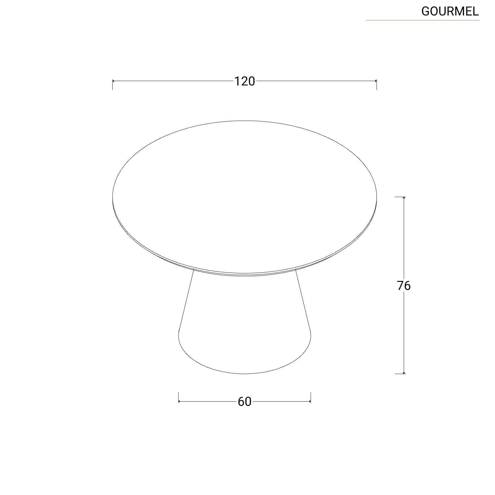 Tavolo da pranzo rotondo 120 cm in legno nero - Gourmel
