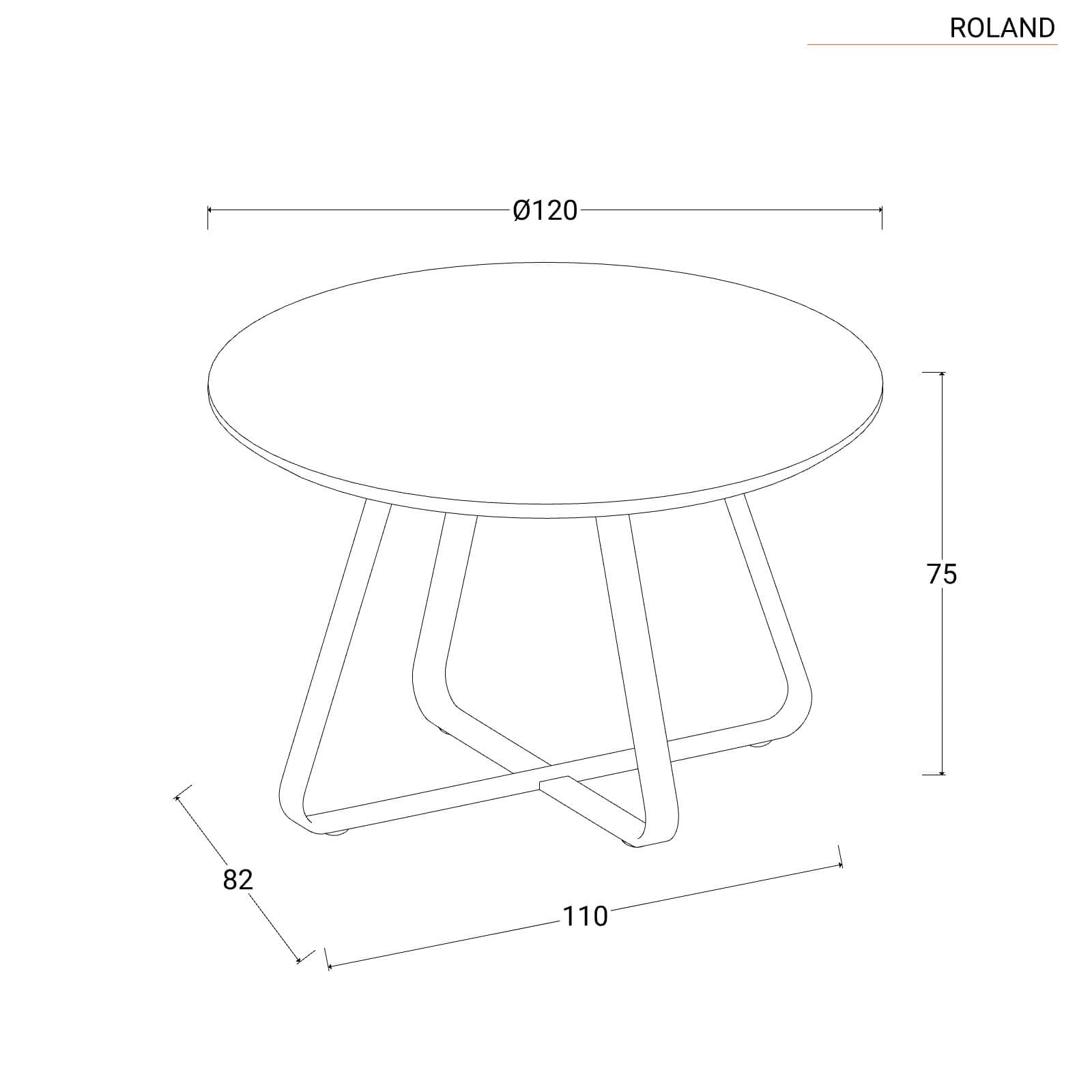 Tavolo da pranzo rotondo 120 cm in legno nero opaco - Roland