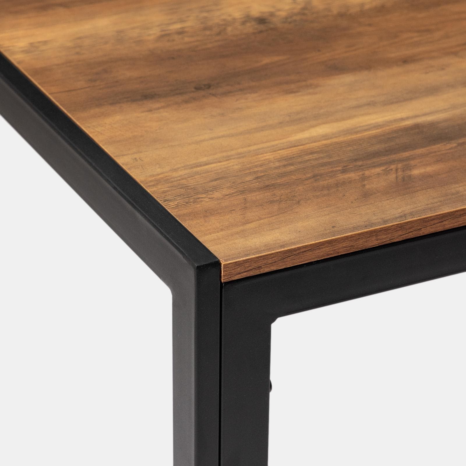 Tavolo da pranzo 120x70 cm con top effetto rovere e gambe in metallo nero - Vigore