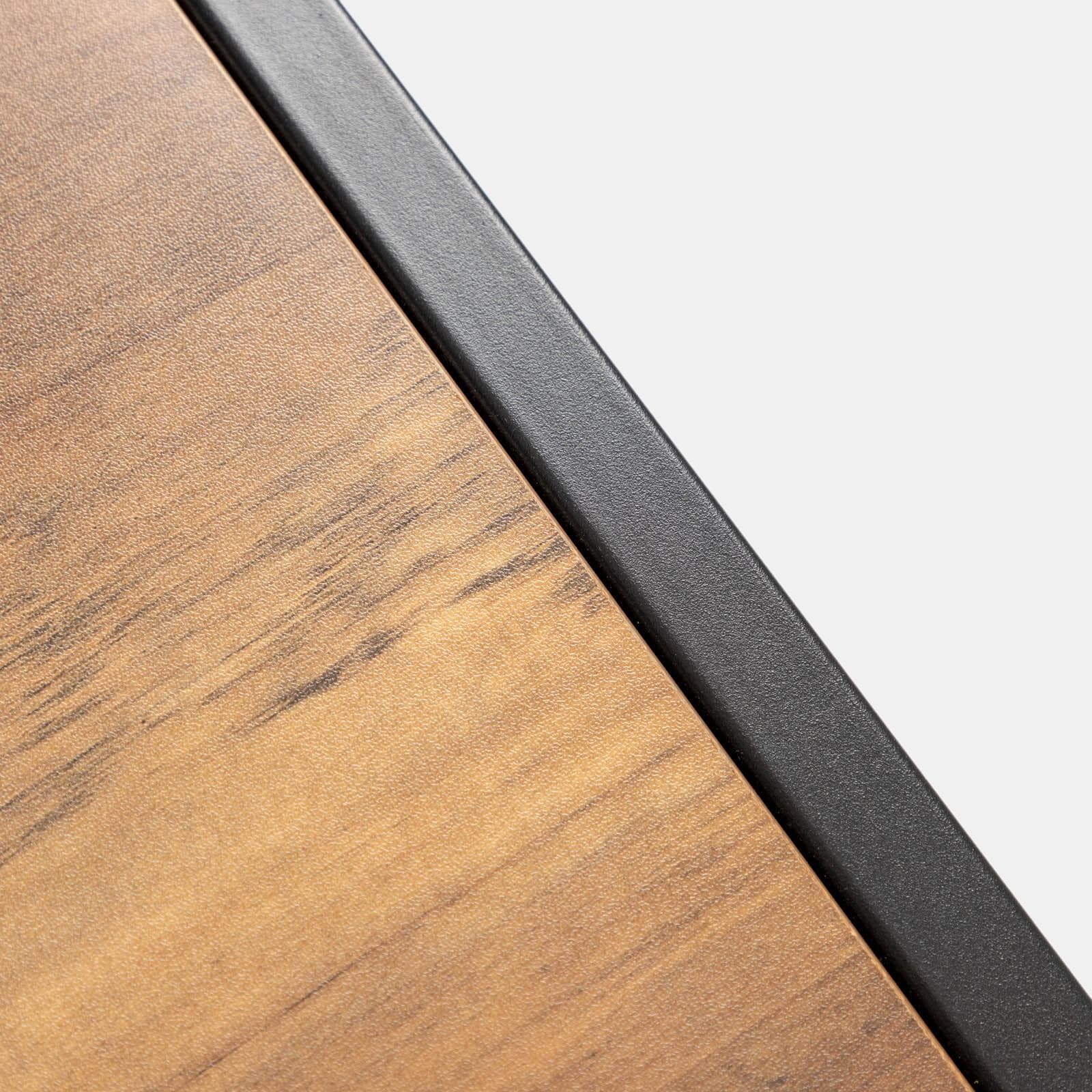 Tavolo da pranzo 120x70 cm con top effetto rovere e gambe in metallo nero - Vigore