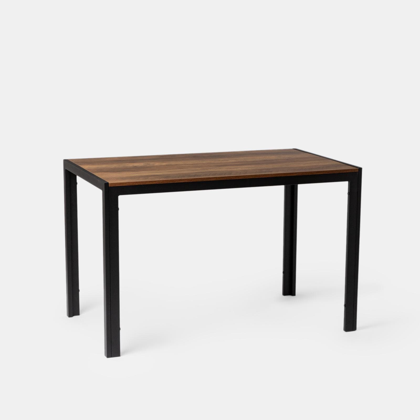 Tavolo da pranzo 120x70 cm con top effetto rovere e gambe in metallo nero - Vigore
