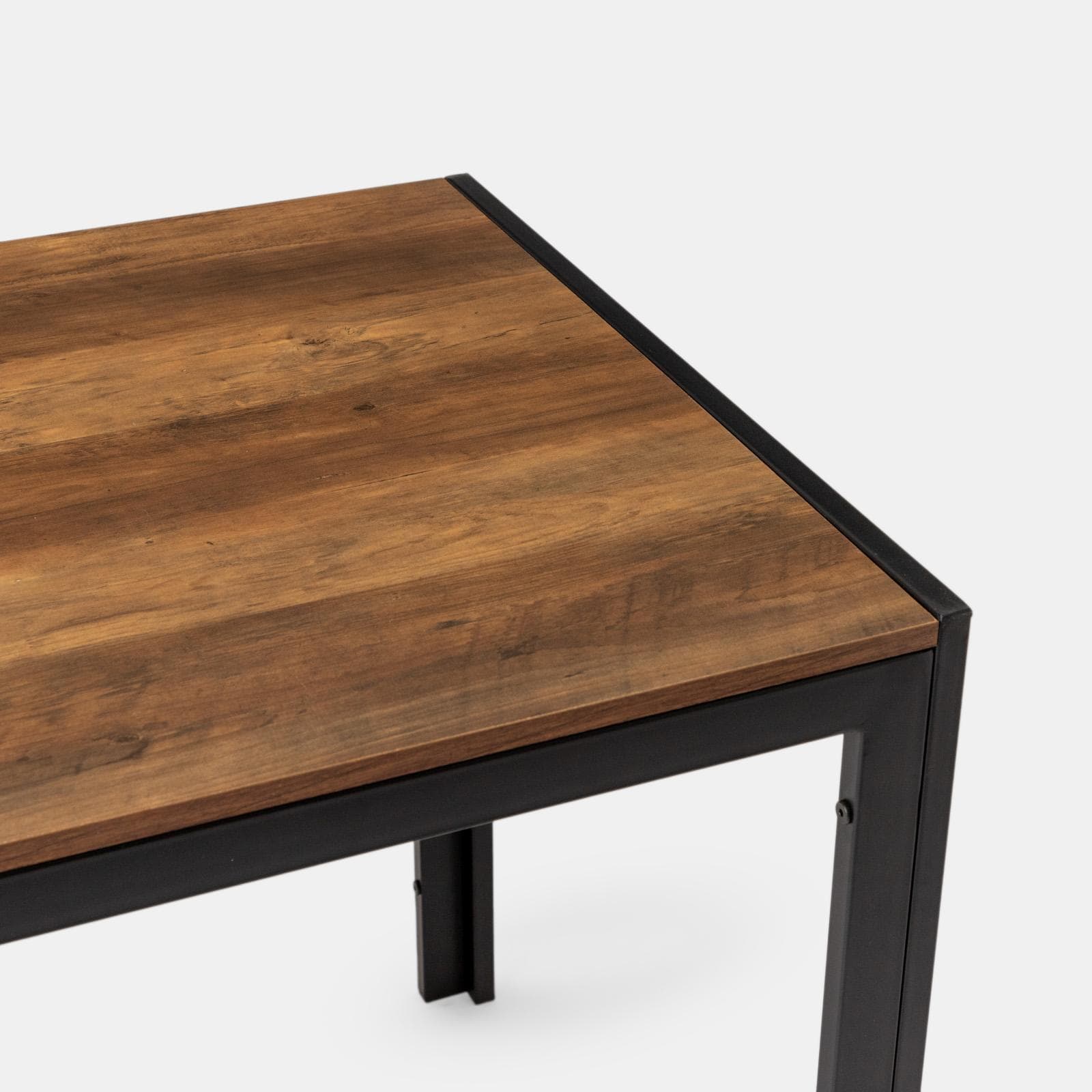 Tavolo da pranzo 120x70 cm con top effetto rovere e gambe in metallo nero - Vigore