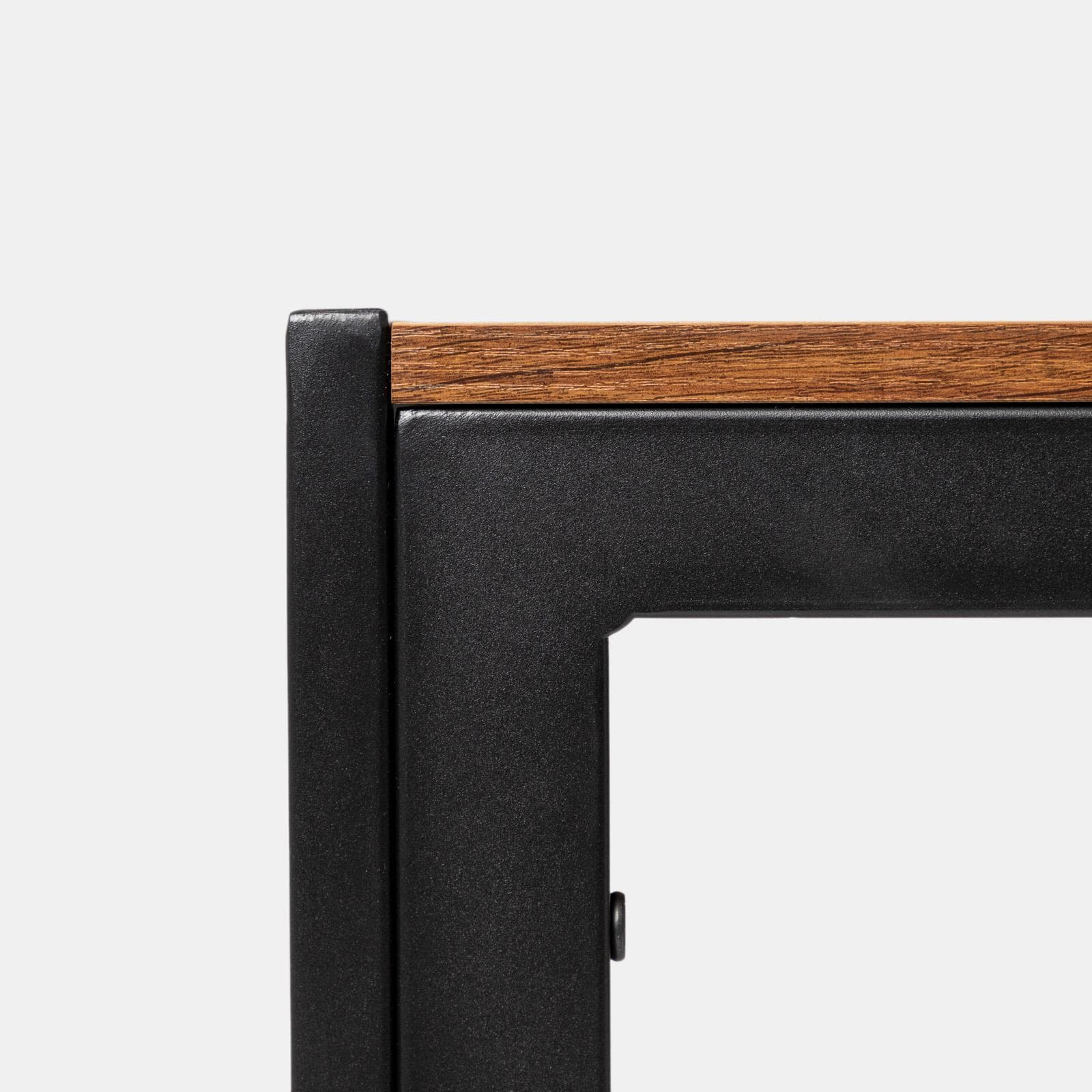 Tavolo da pranzo 120x70 cm con top effetto rovere e gambe in metallo nero - Vigore