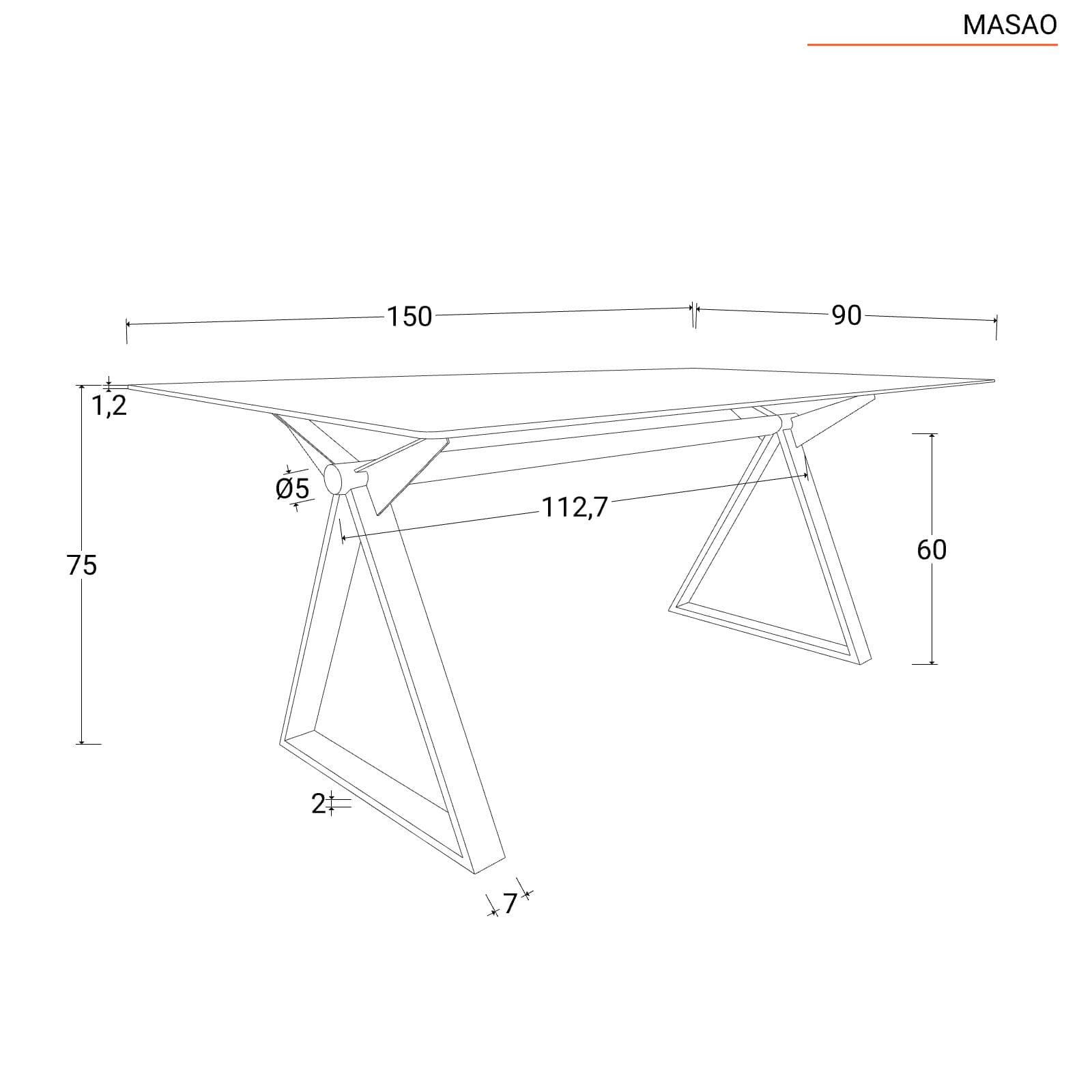 Tavolo da pranzo 150x90 cm piano vetro 10 mm e base in acciaio bronzo - Masao
