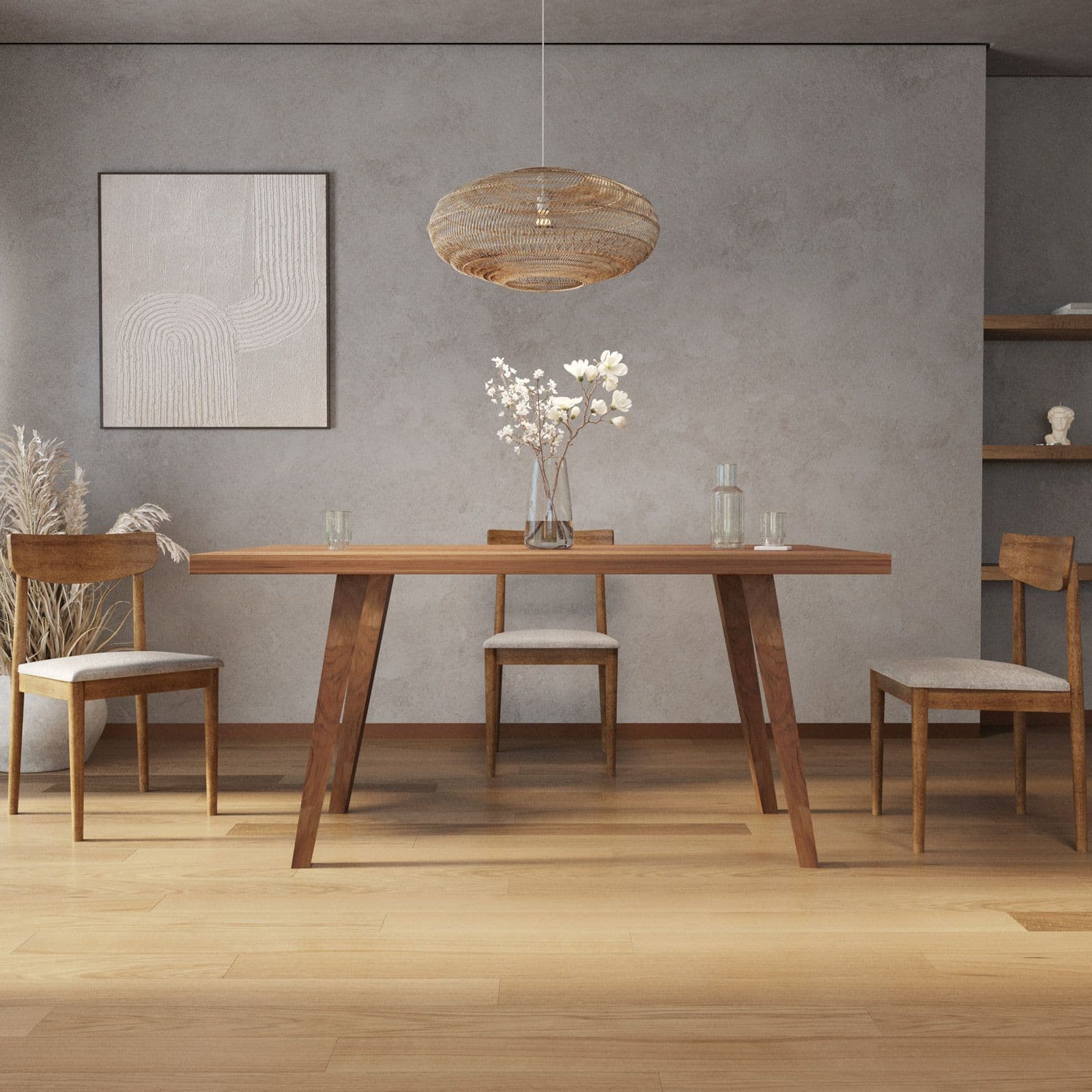 Tavolo 160x90 cm piano e gambe in legno di acacia - Freia Acacia