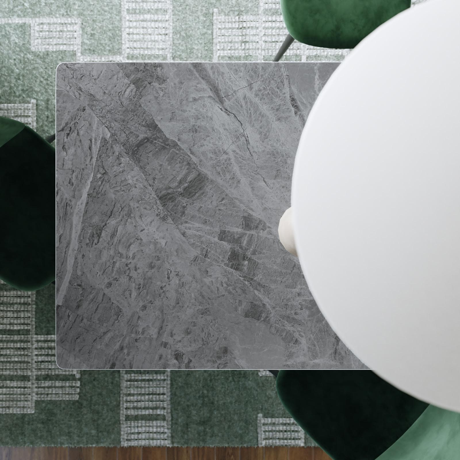 Tavolo da pranzo 180x90 cm top in ceramica antracite effetto plumbo e gambe in acciaio nero - Nadul