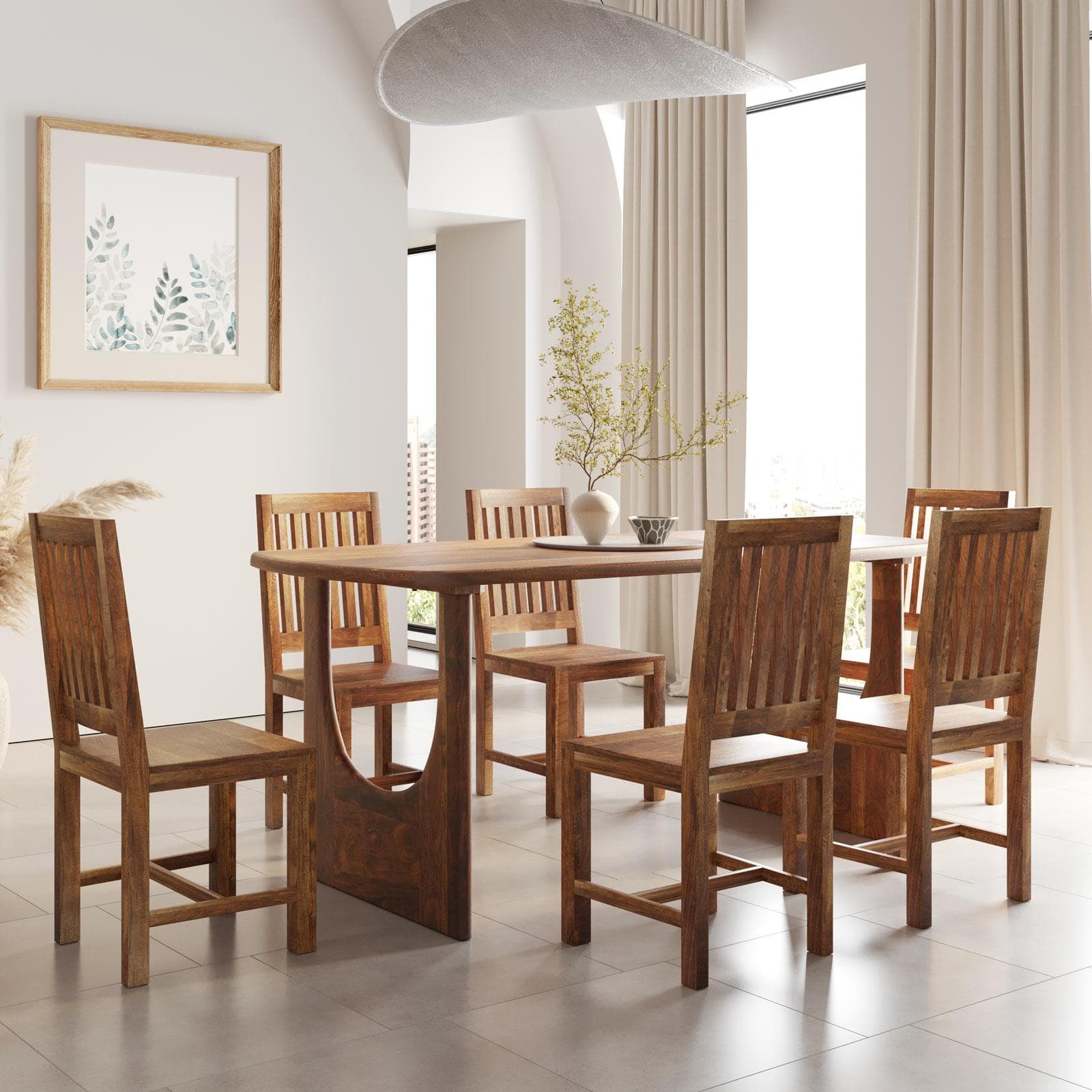 Tavolo da pranzo 200x100 cm in legno di acacia miele - Hugel
