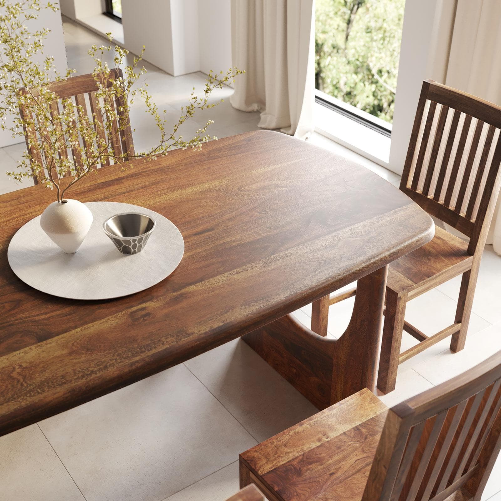 Tavolo da pranzo 200x100 cm in legno di acacia miele - Hugel