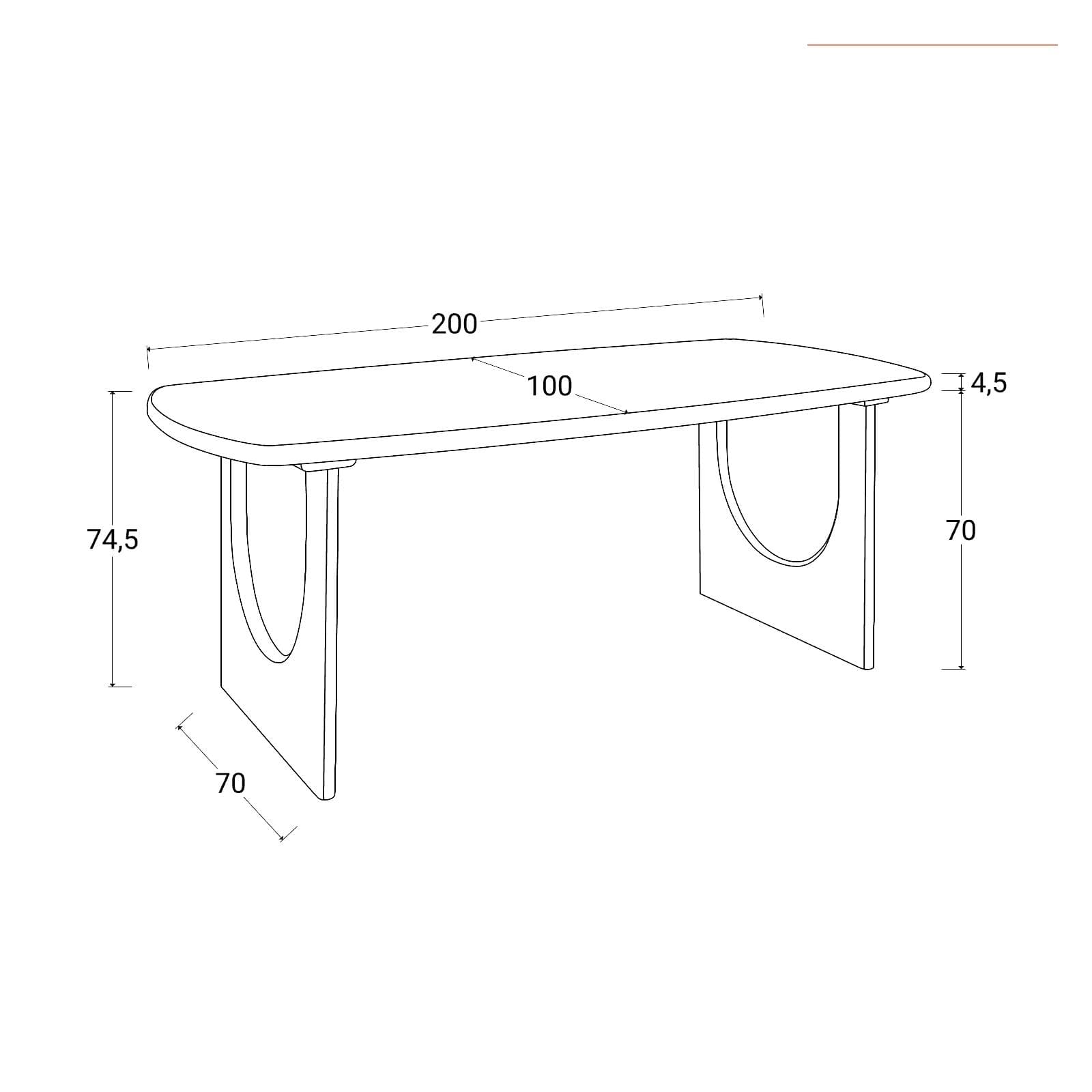 Tavolo da pranzo 200x100 cm in legno di acacia miele - Hugel