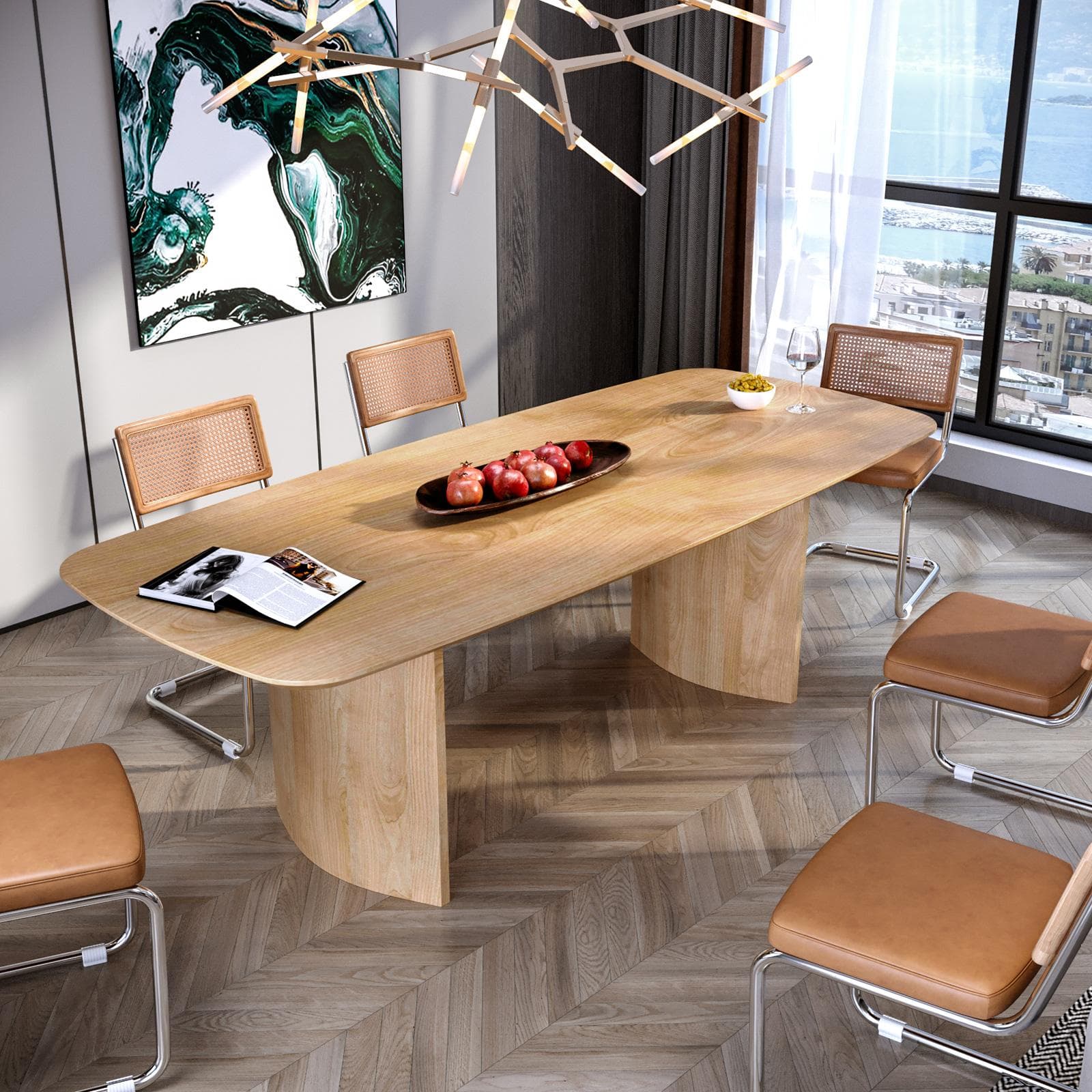 Tavolo da pranzo 240x100 cm effetto rovere chiaro - Atwood
