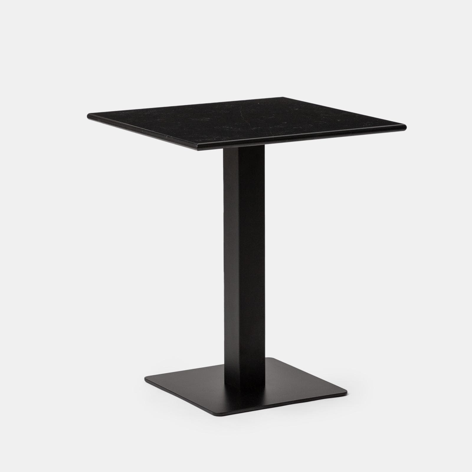 Tavolo da giardino 60x60 cm in metallo nero con top in marmo - Raspin