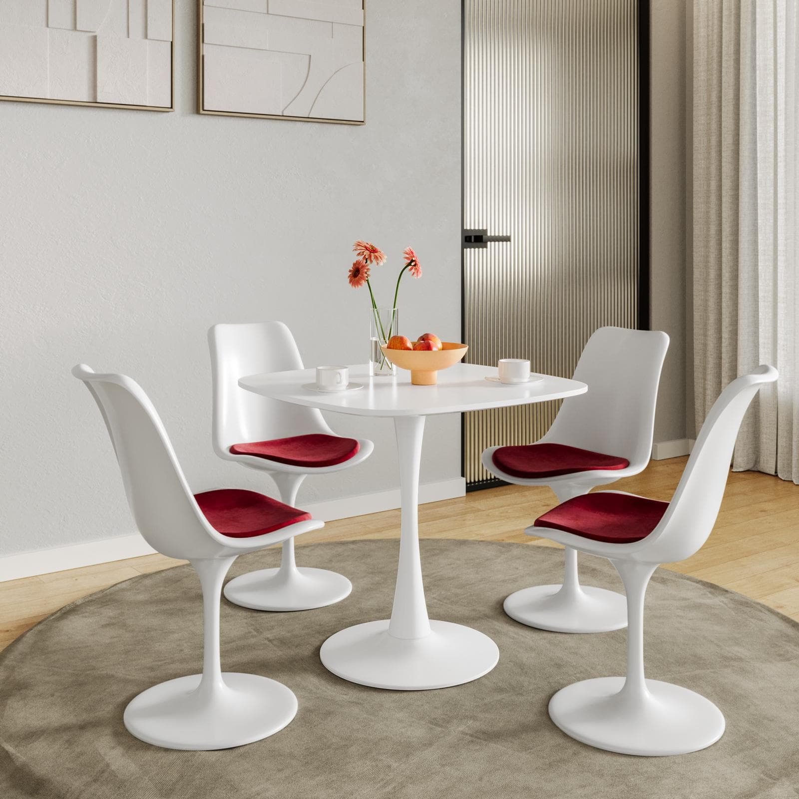 Tavolo da pranzo 80x80 cm bianco opaco - Tulipano Square