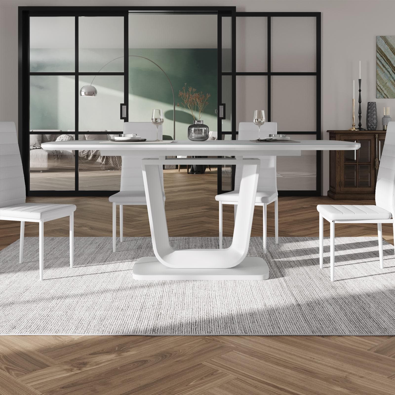 Tavolo da pranzo allungabile 160-200 x 90 cm bianco - Ariston