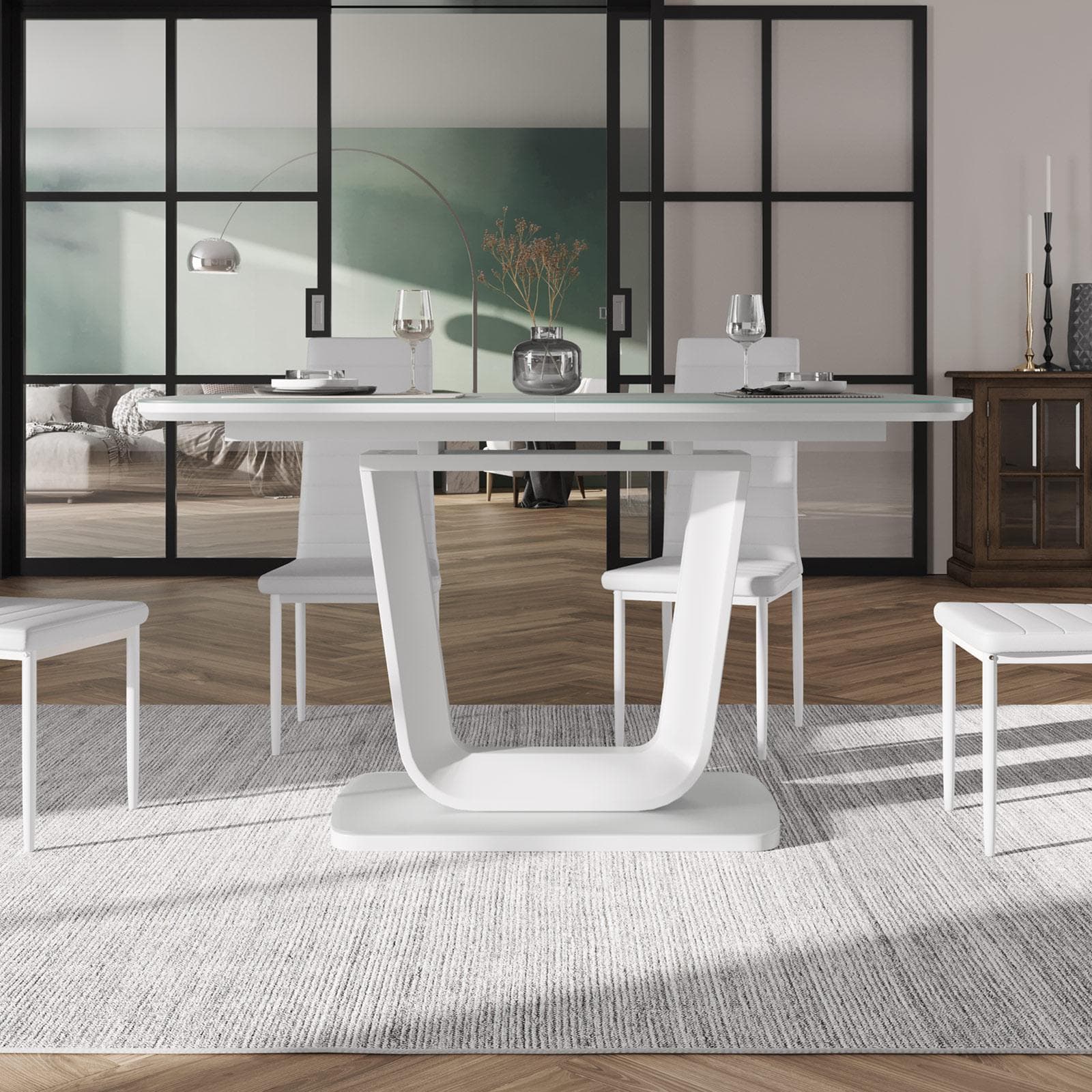 Tavolo da pranzo allungabile 160-200 x 90 cm bianco - Ariston