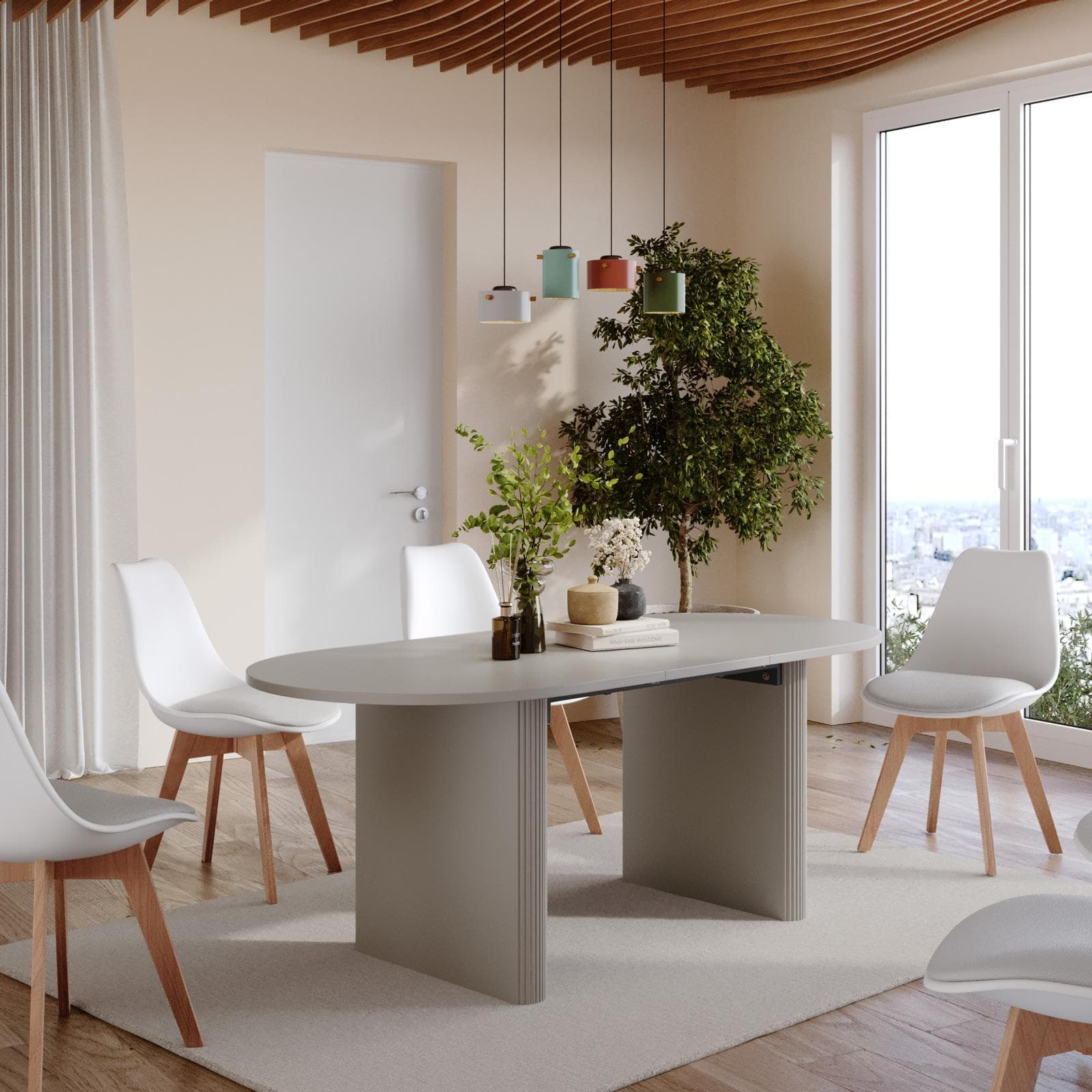 Tavolo da pranzo allungabile 160-200x90 cm grigio chiaro - Chad