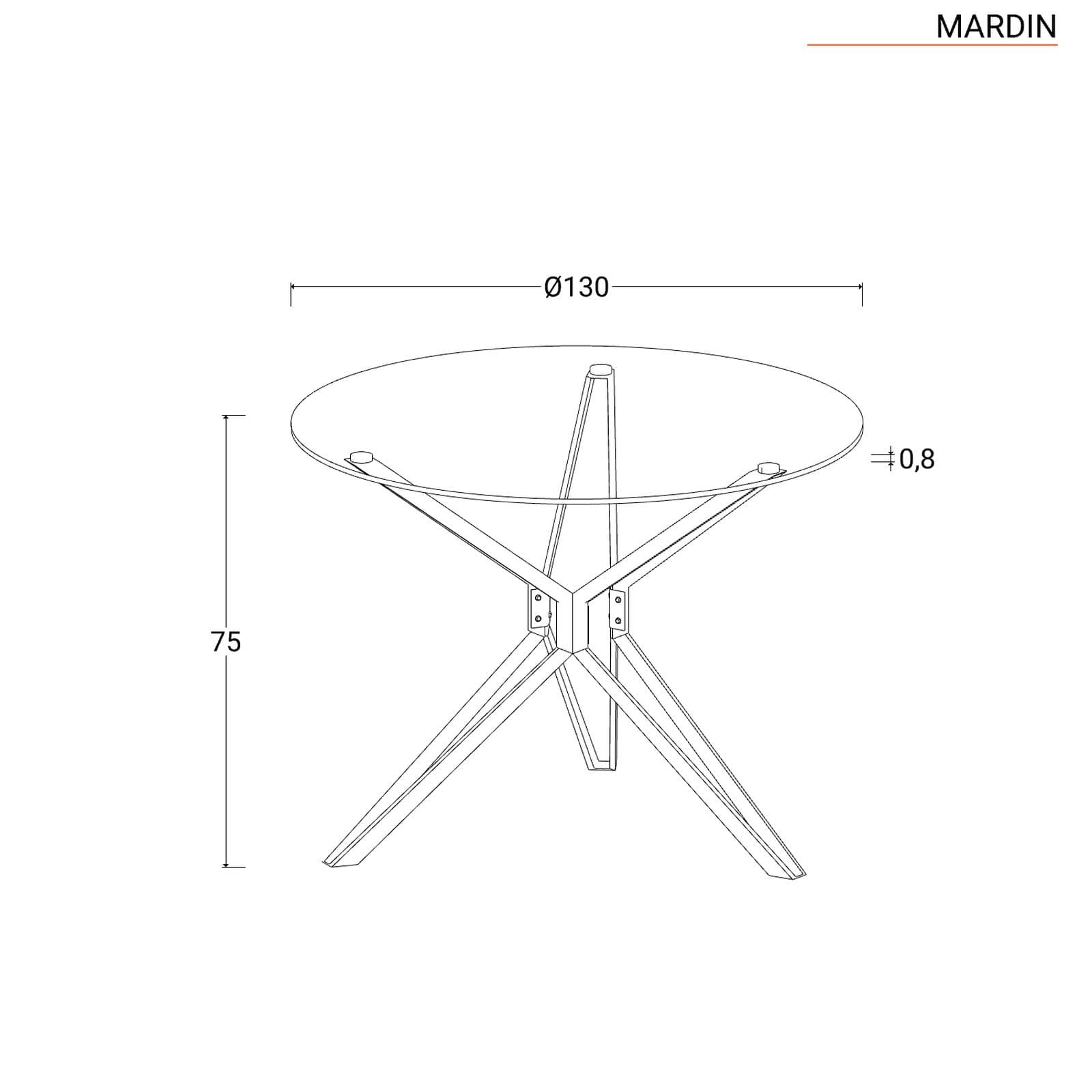 Tavolo da pranzo rotondo 130 cm top in marmo e struttura in acciaio finitura oro - Mardin