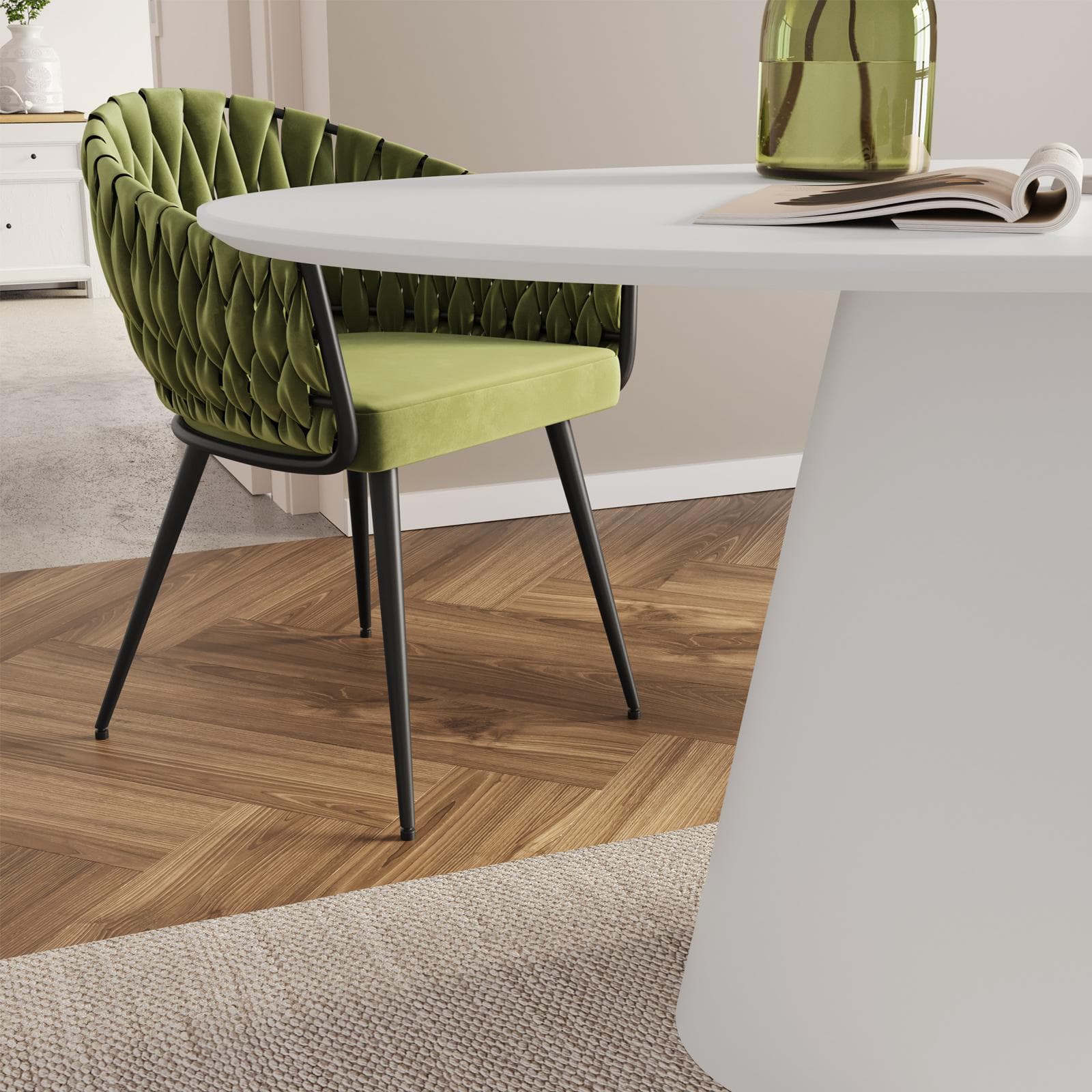 Tavolo ovale 160x90 cm in legno bianco - Gourmel