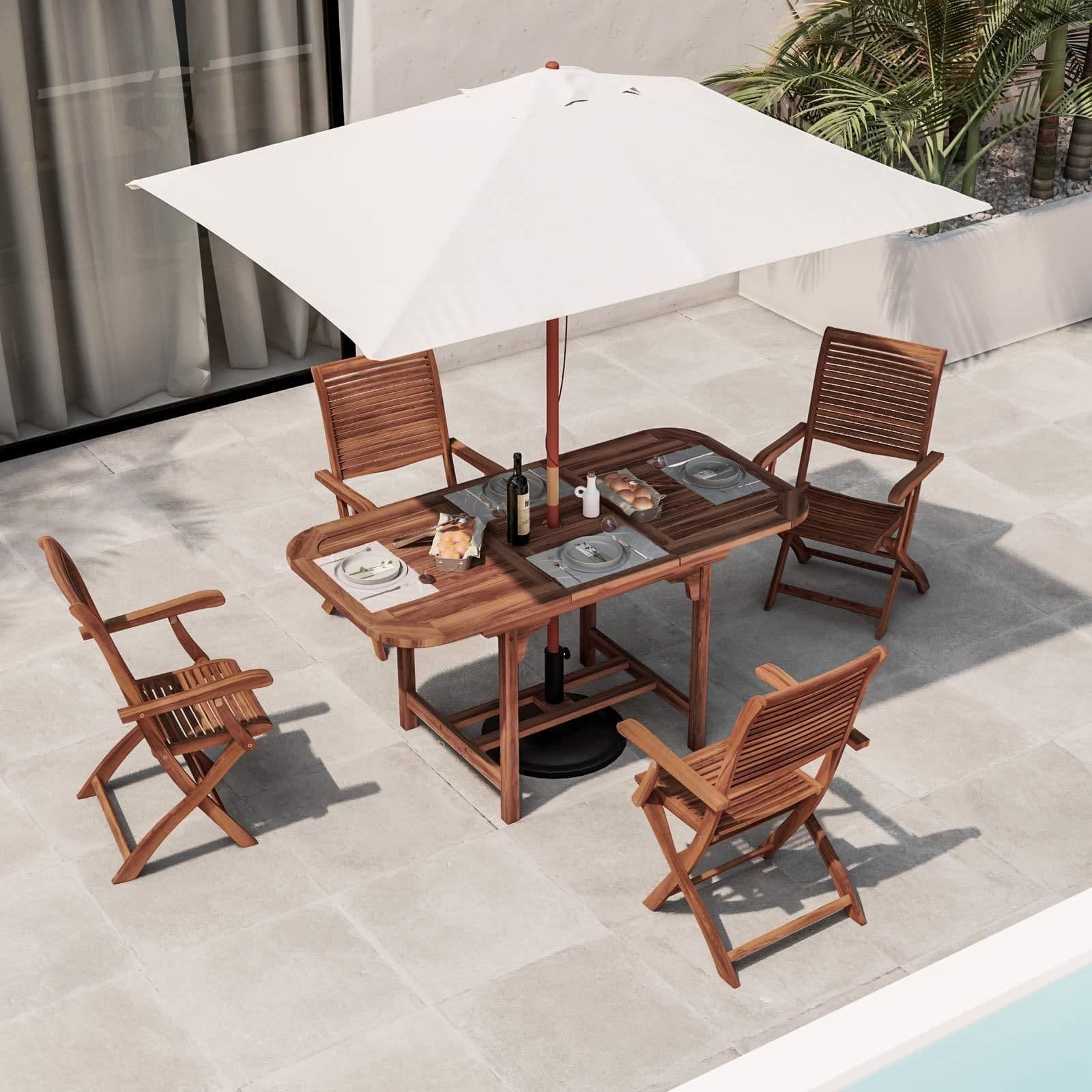 Tavolo ovale allungabile 120/160x80 cm in legno di acacia - Paja
