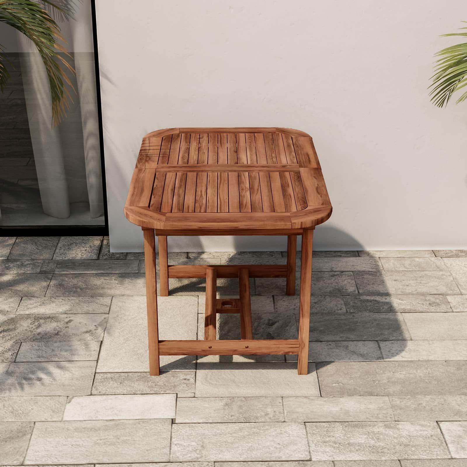 Tavolo ovale allungabile 120/160x80 cm in legno di acacia - Paja