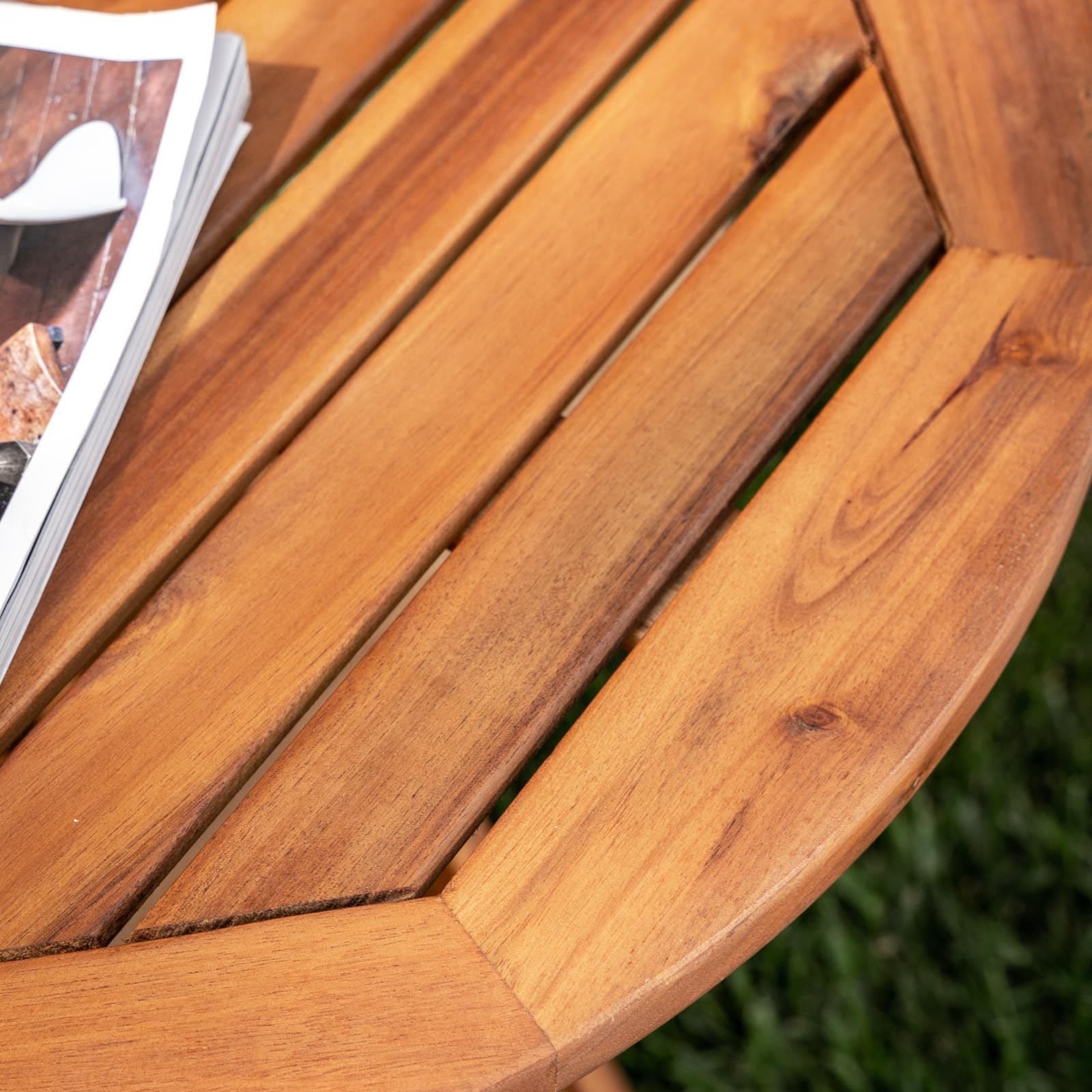 Tavolo pieghevole rotondo 60 cm in legno di acacia - Paja