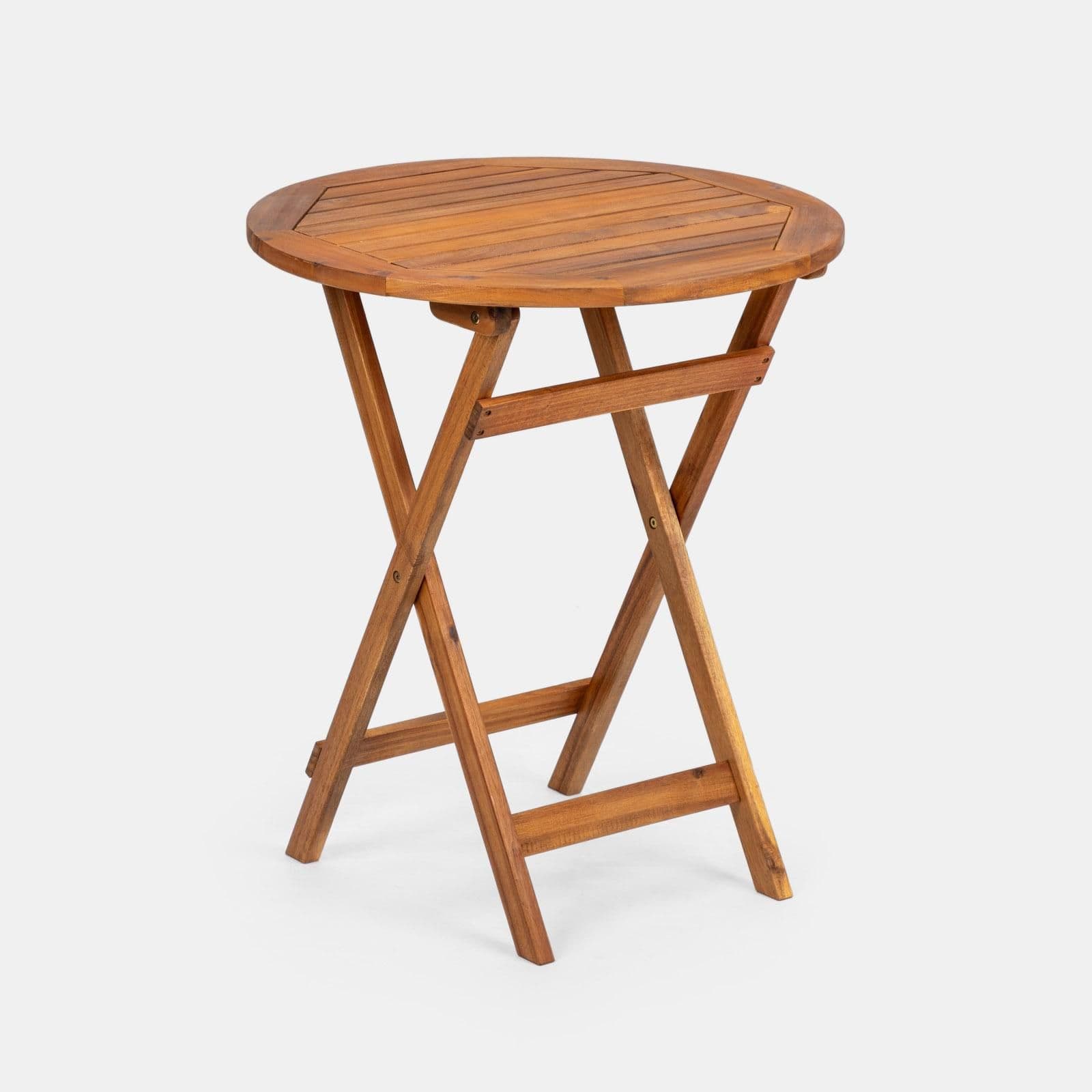 Tavolo pieghevole rotondo 60 cm in legno di acacia - Paja