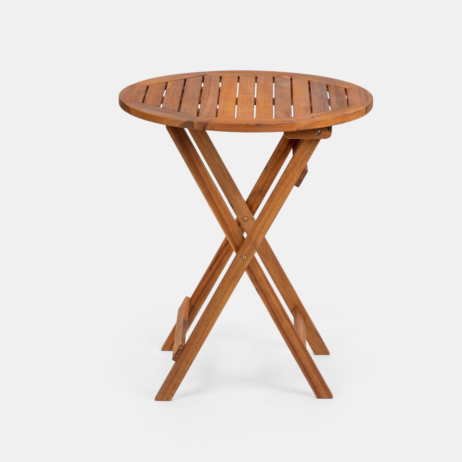 Tavolo pieghevole rotondo 60 cm in legno di acacia - Paja